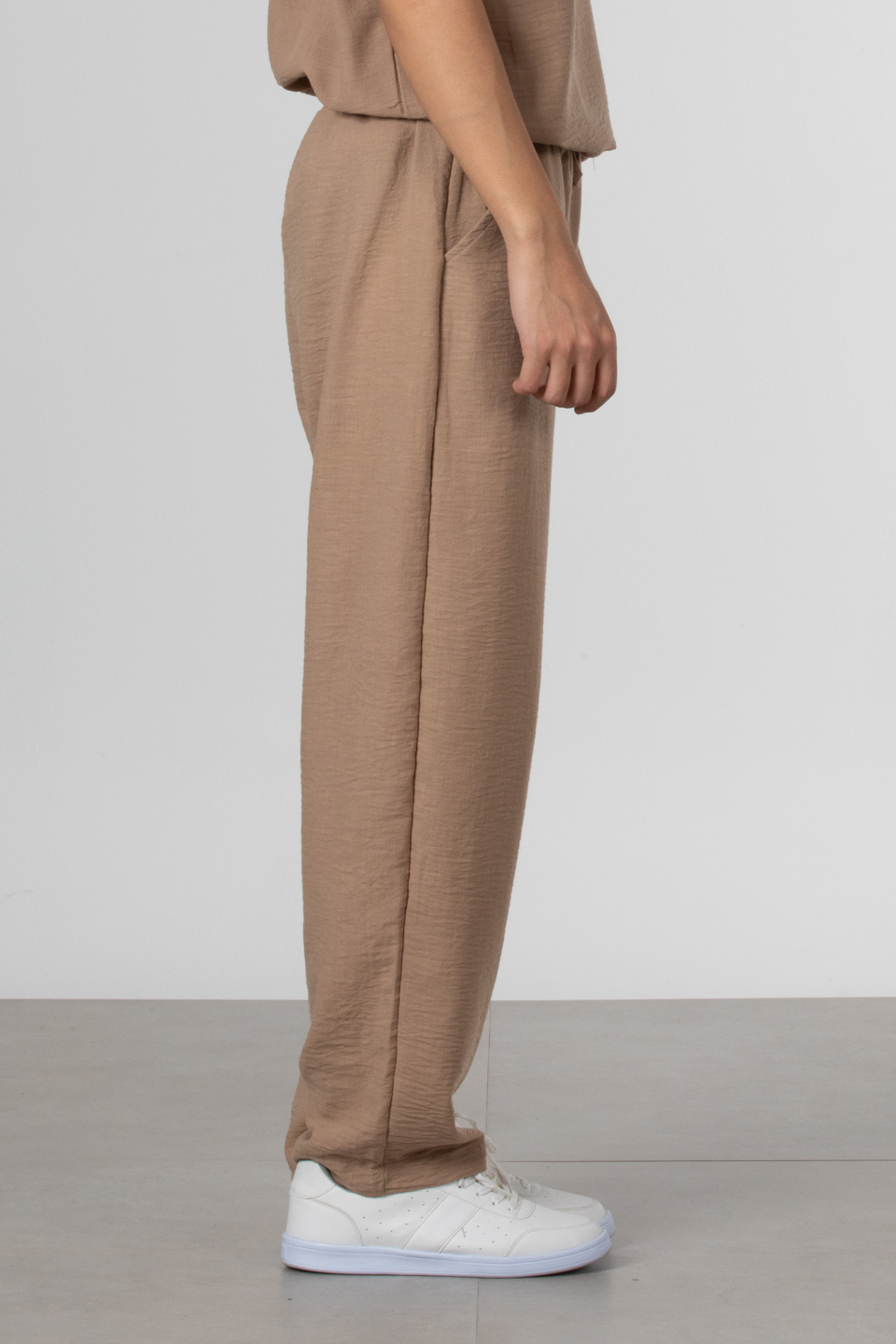 Keten diva pantolon-61-6774 Vizon