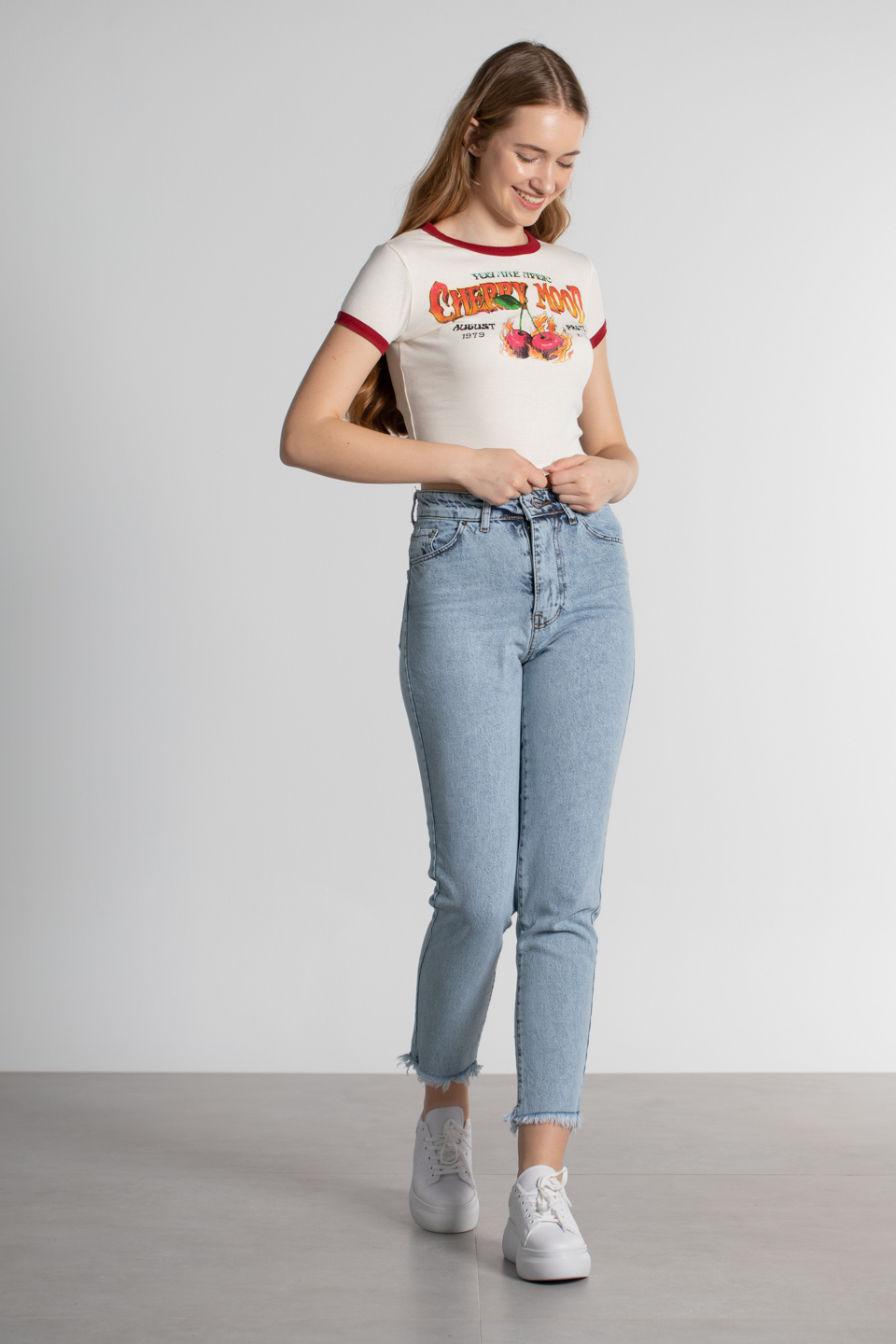Kiraz baskılı crop body-4066 Taş