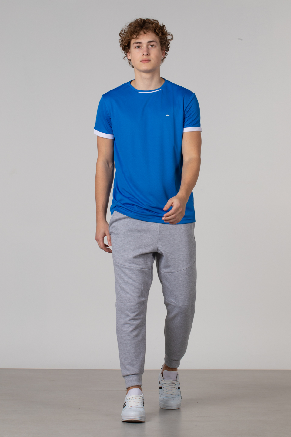 Kısa kollu sporcu t-shirt-RUUT Saks/Beyaz
