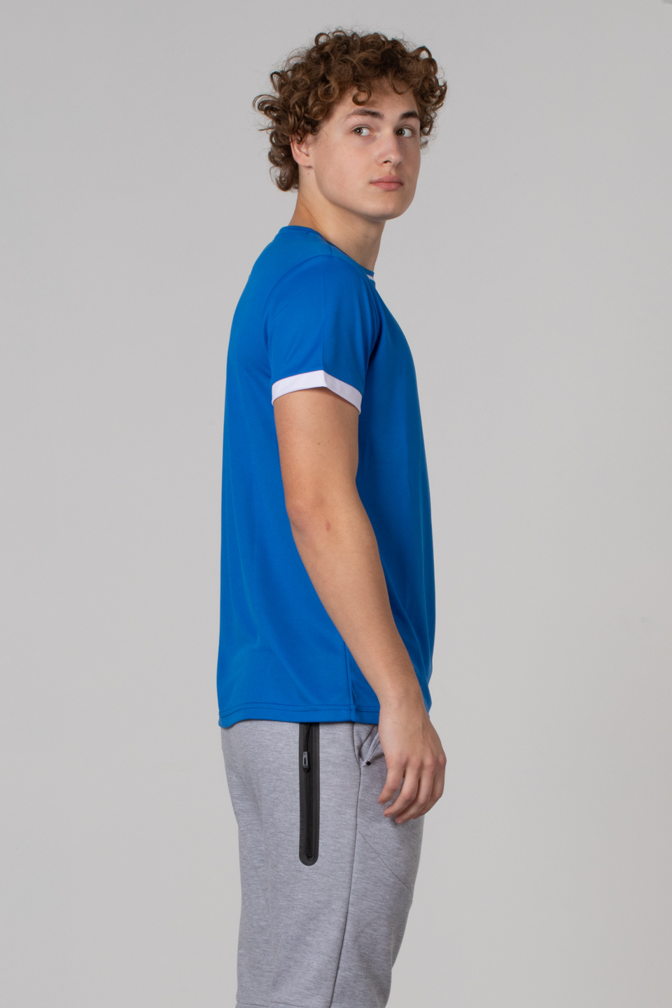 Kısa kollu sporcu t-shirt-RUUT Saks/Beyaz