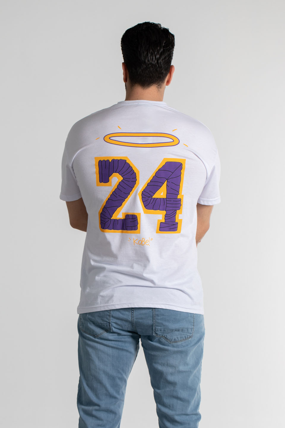 Kobe baskılı t-shirt-4054 Beyaz