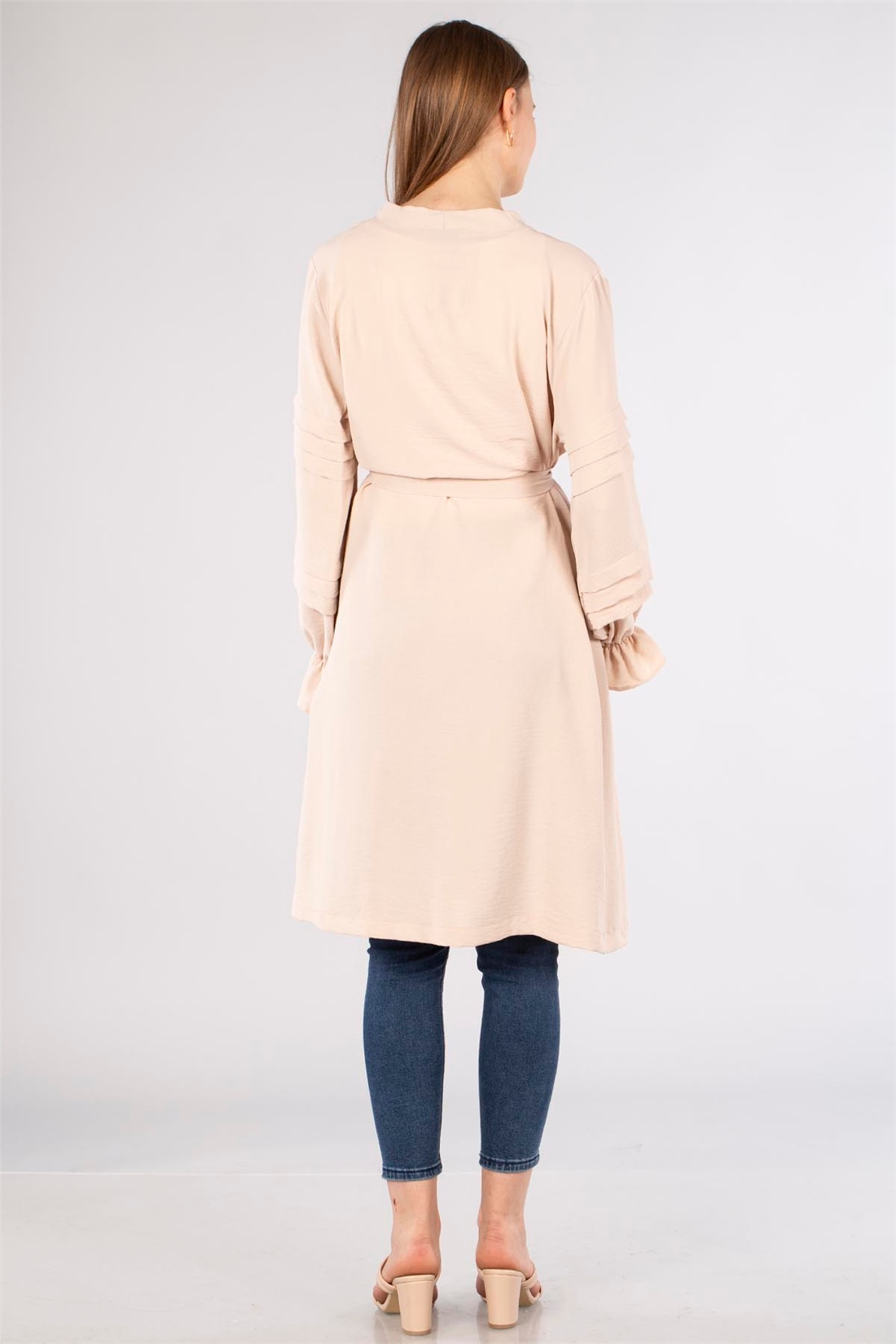 Kolları Detaylı Tunik Kap-Bej