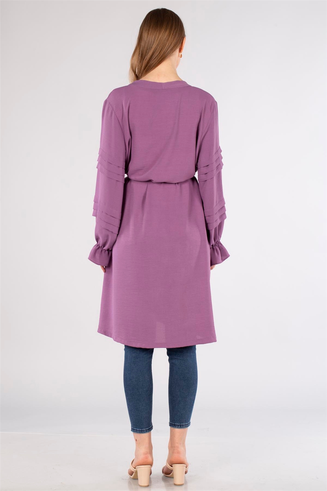 Kolları Detaylı Tunik Kap-Lila