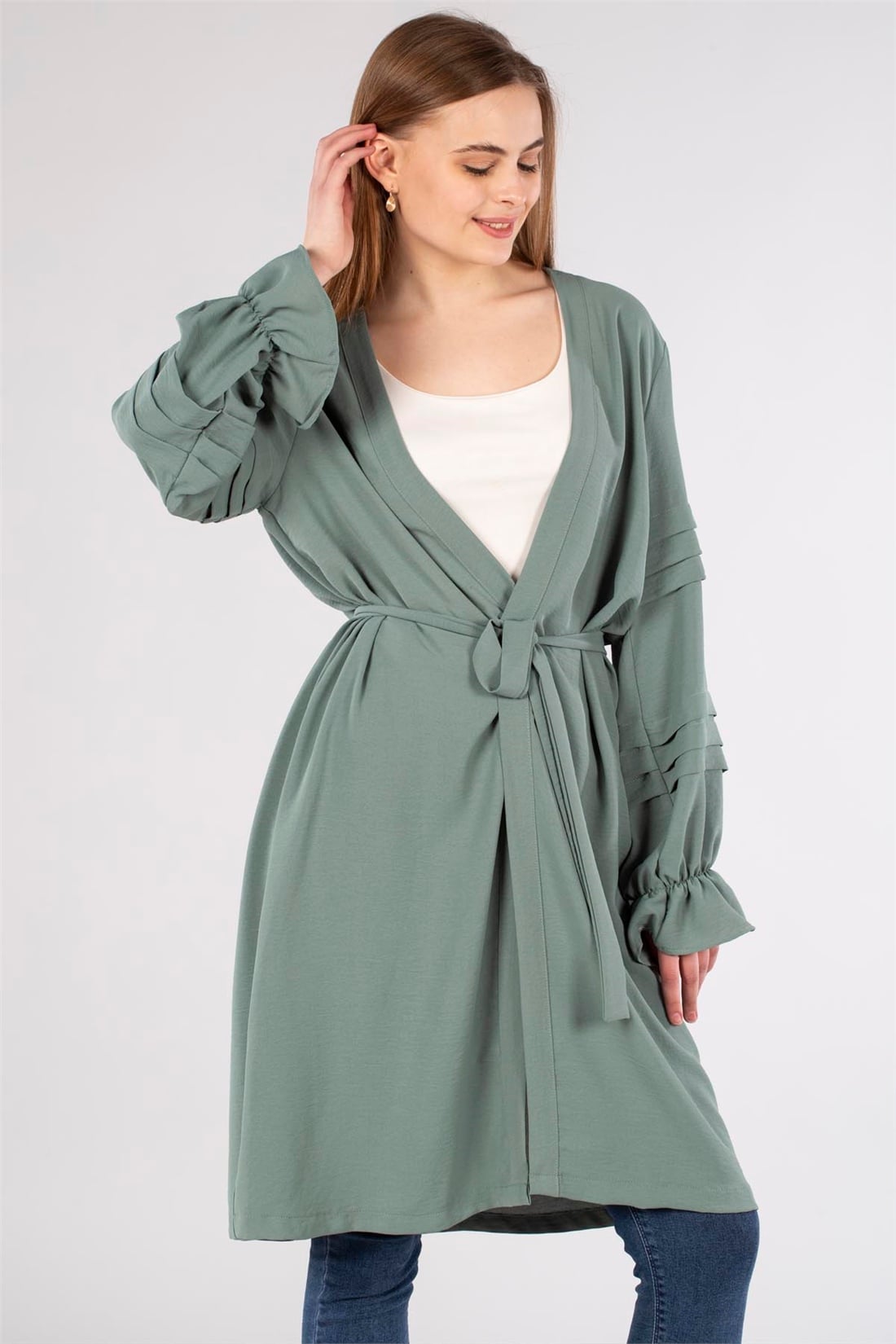 Kolları Detaylı Tunik Kap-Mint