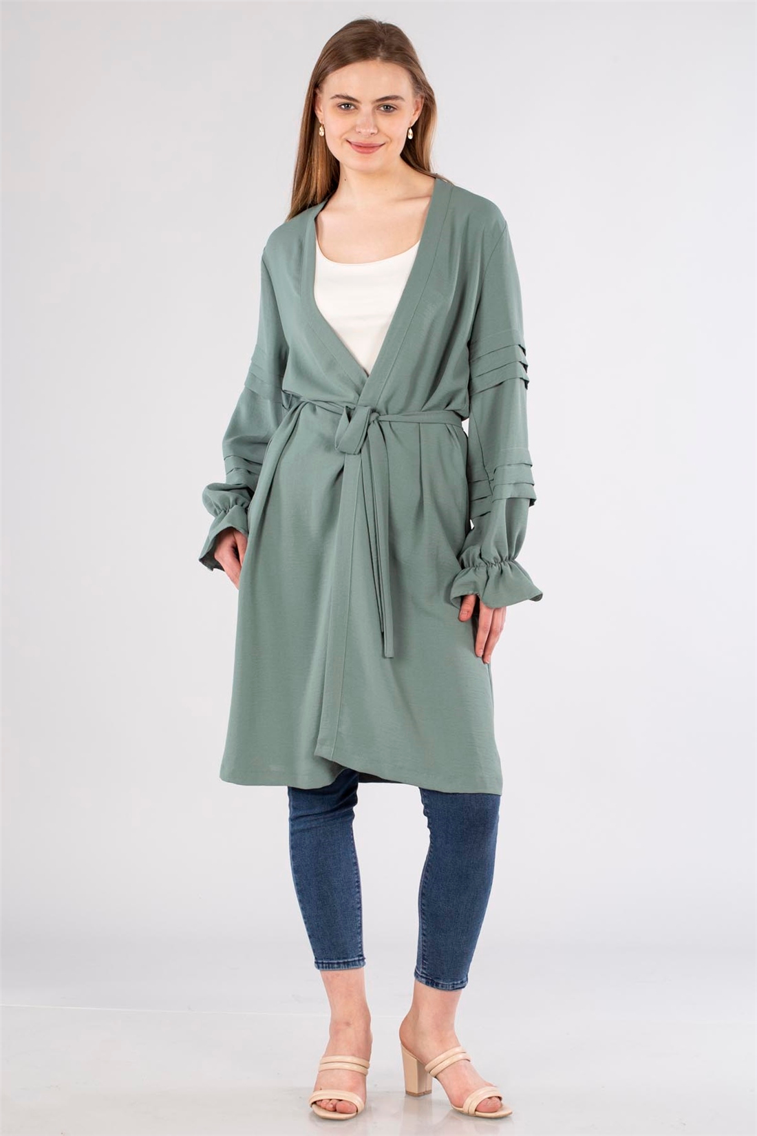 Kolları Detaylı Tunik Kap-Mint