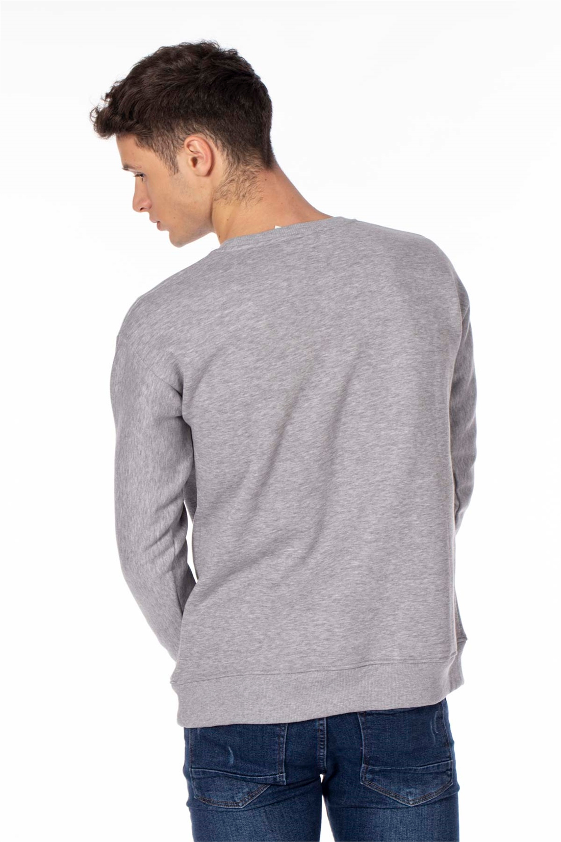 Kolu Kaplan Nakışlı Salaş Sweatshirt-Siyah