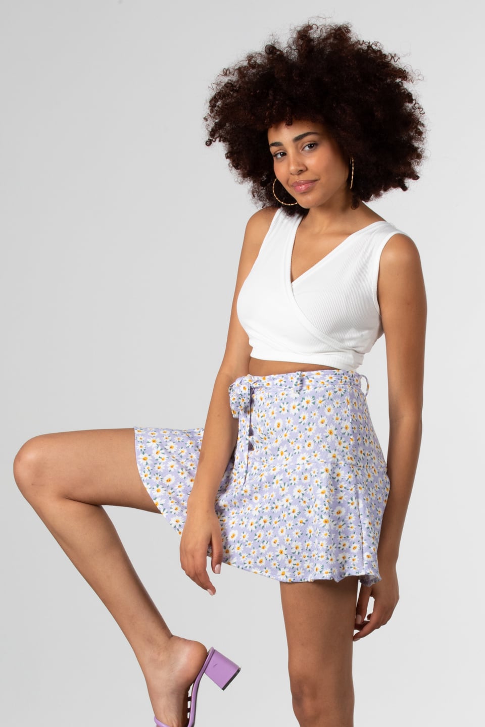Kruvaze yaka crop body-81661 Beyaz