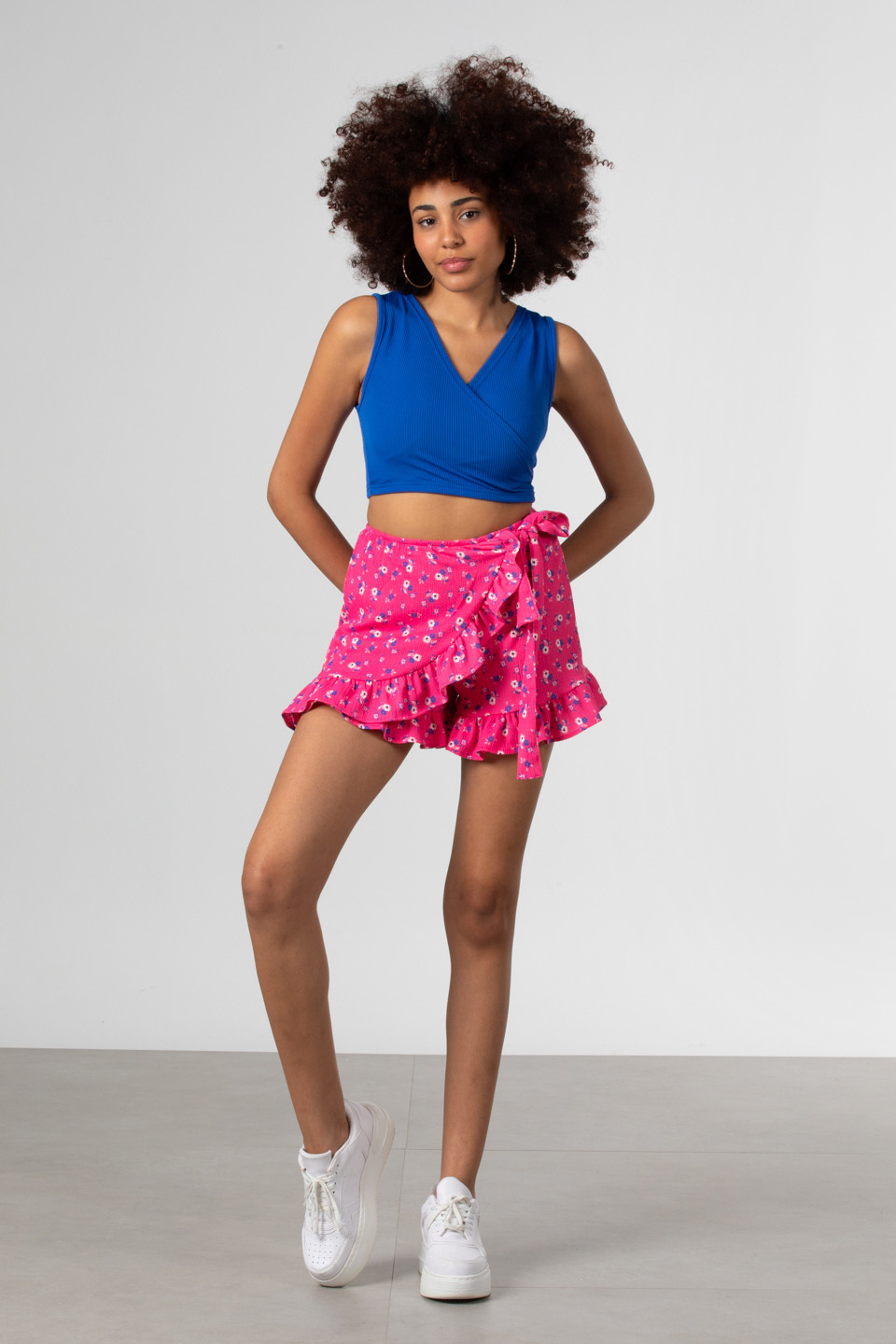 Kruvaze yaka crop body-81661 Saks