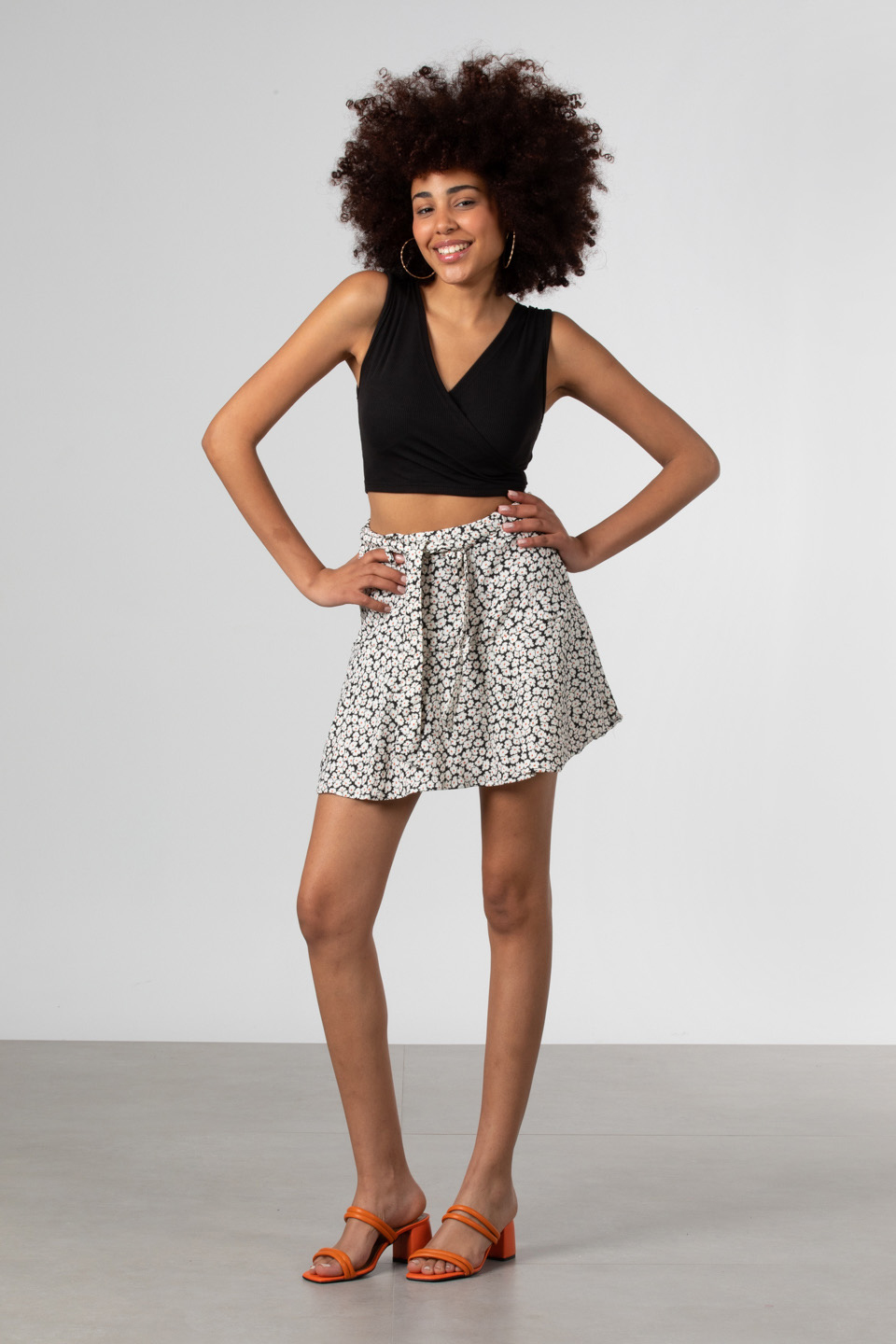 Kruvaze yaka crop body-81661 Siyah