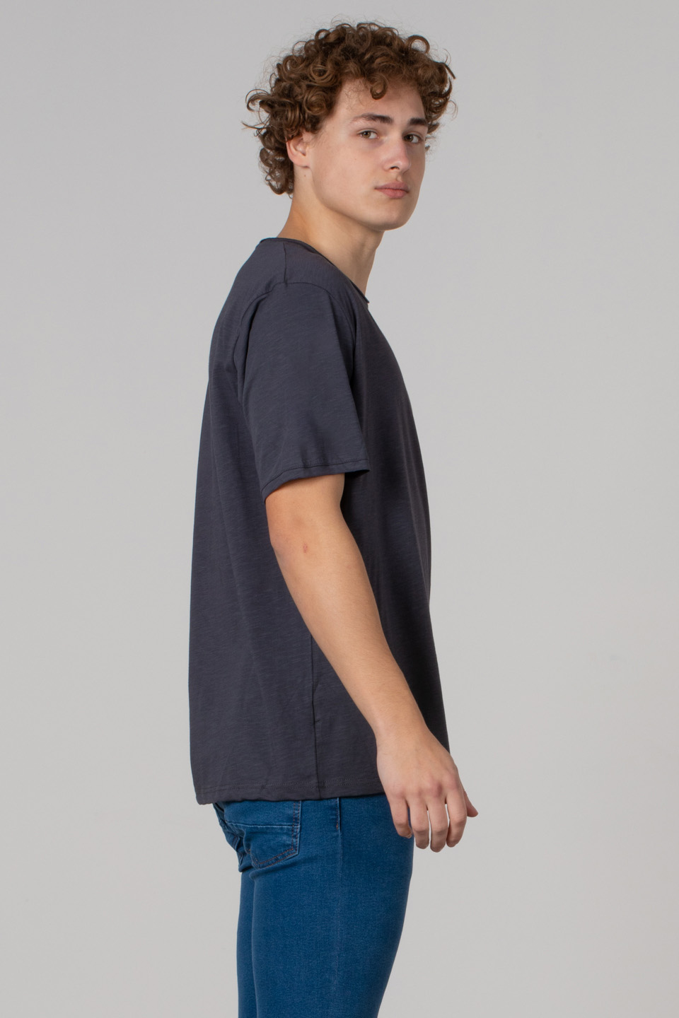 Kurşun baskılı t-shirt-2619 Antrasit