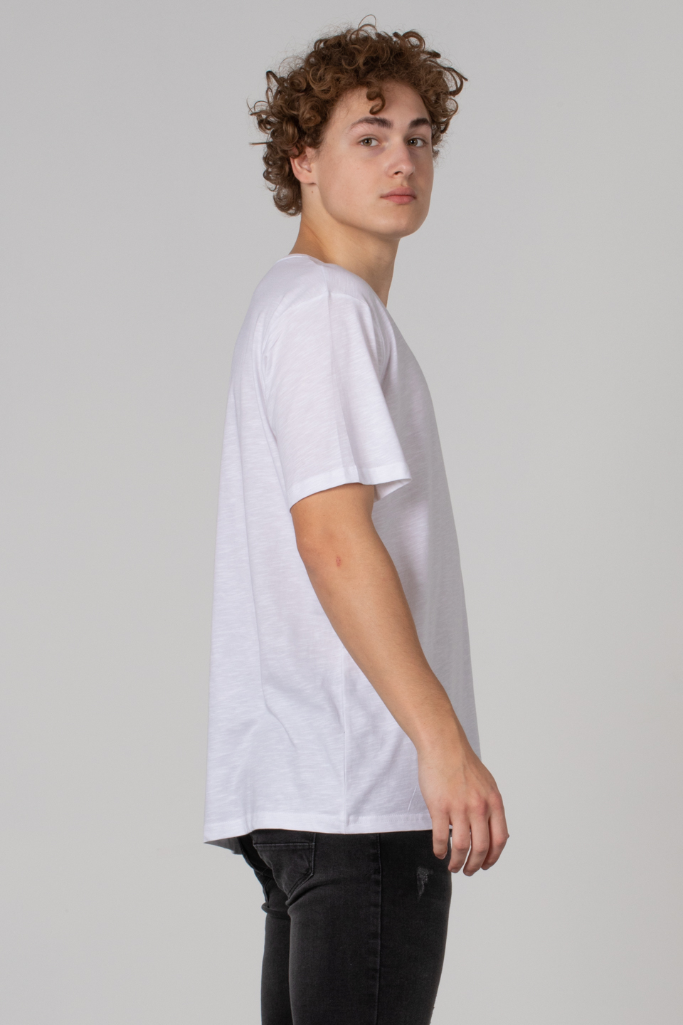 Kuru kafa baskılı t-shirt-2627 Beyaz