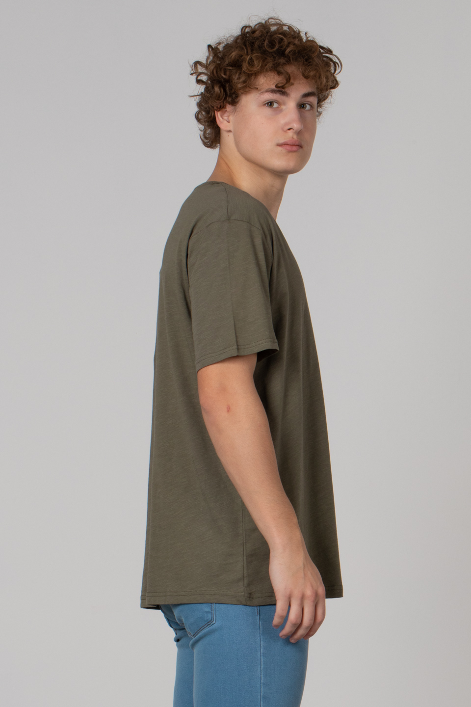 Kuru kafa baskılı t-shirt-2627 Haki