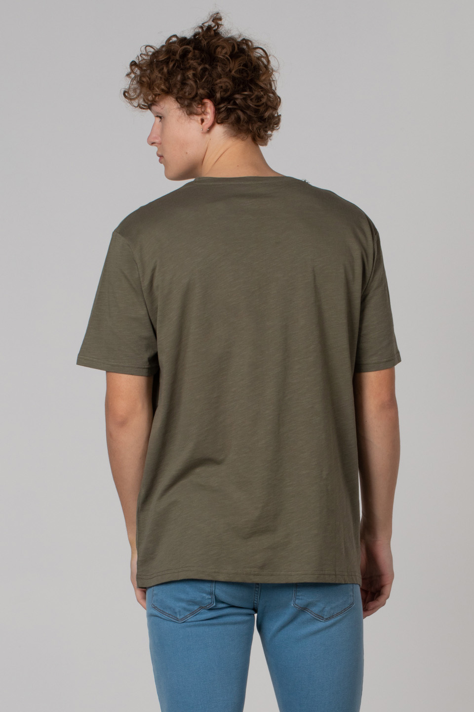 Kuru kafa baskılı t-shirt-2627 Haki