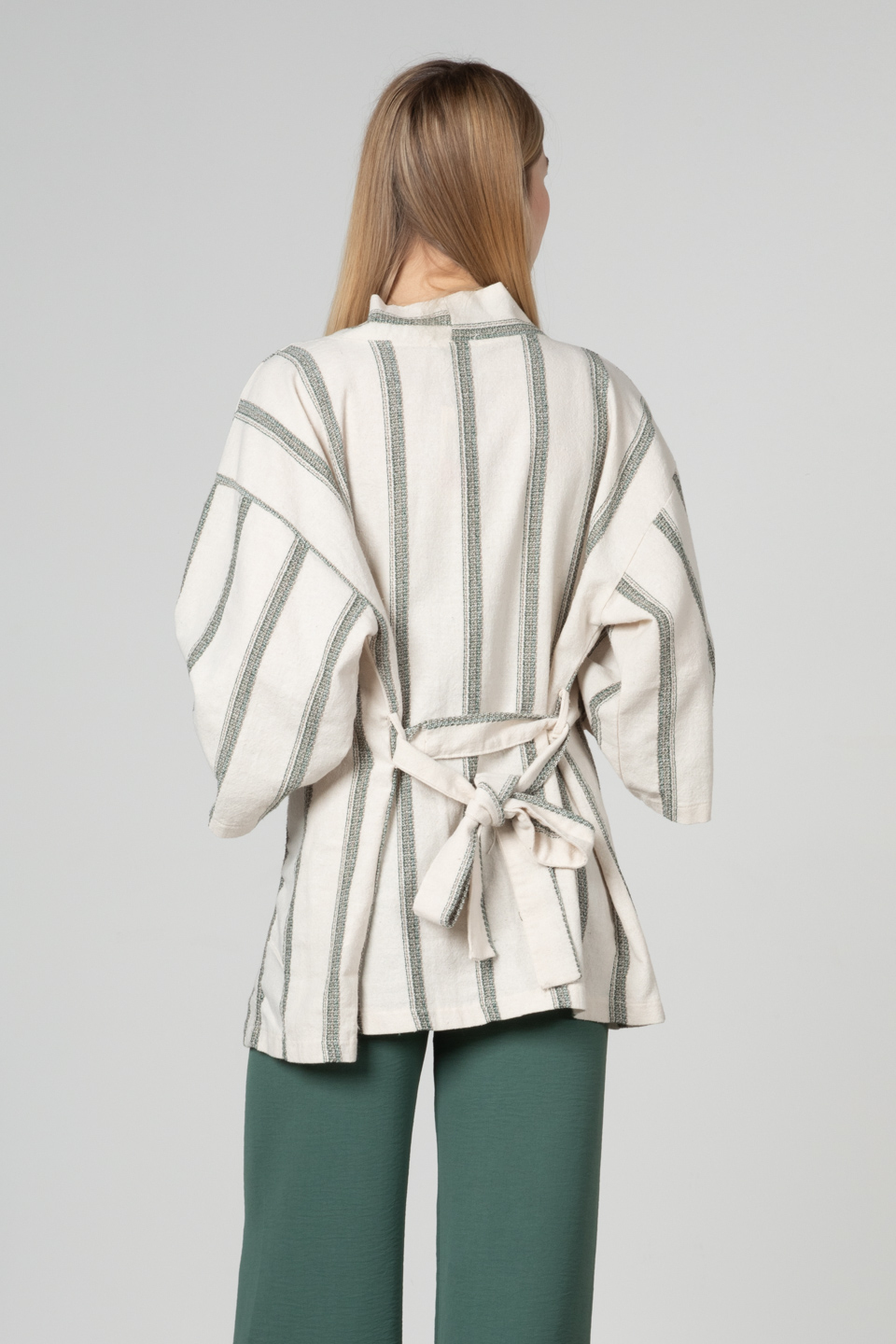 Kuşaklı kimono-35-6683 Haki