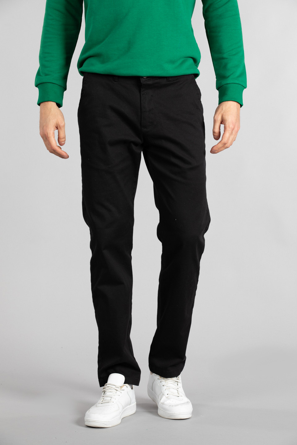 Likralı regular fit chino pantolon-004 Siyah