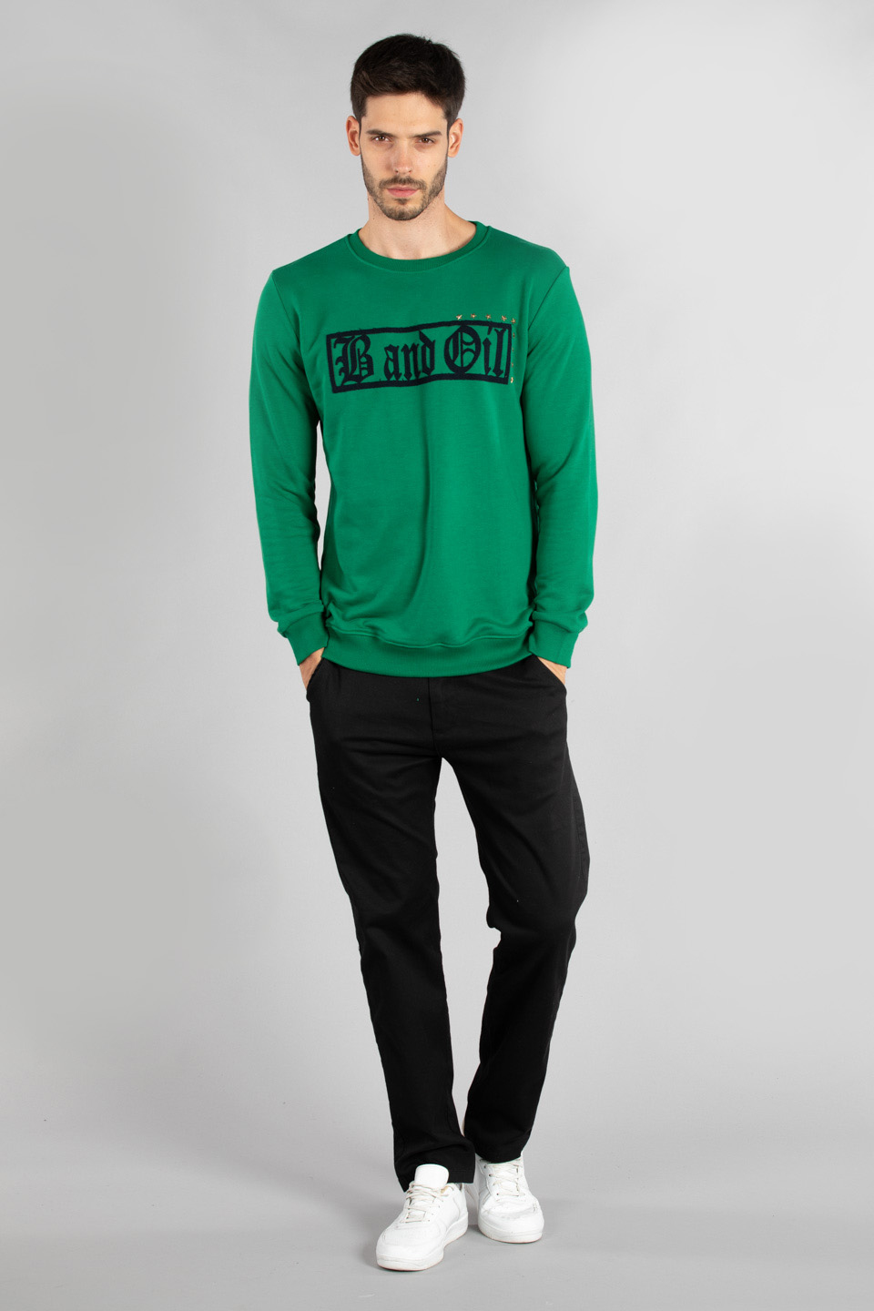 Likralı regular fit chino pantolon-004 Siyah