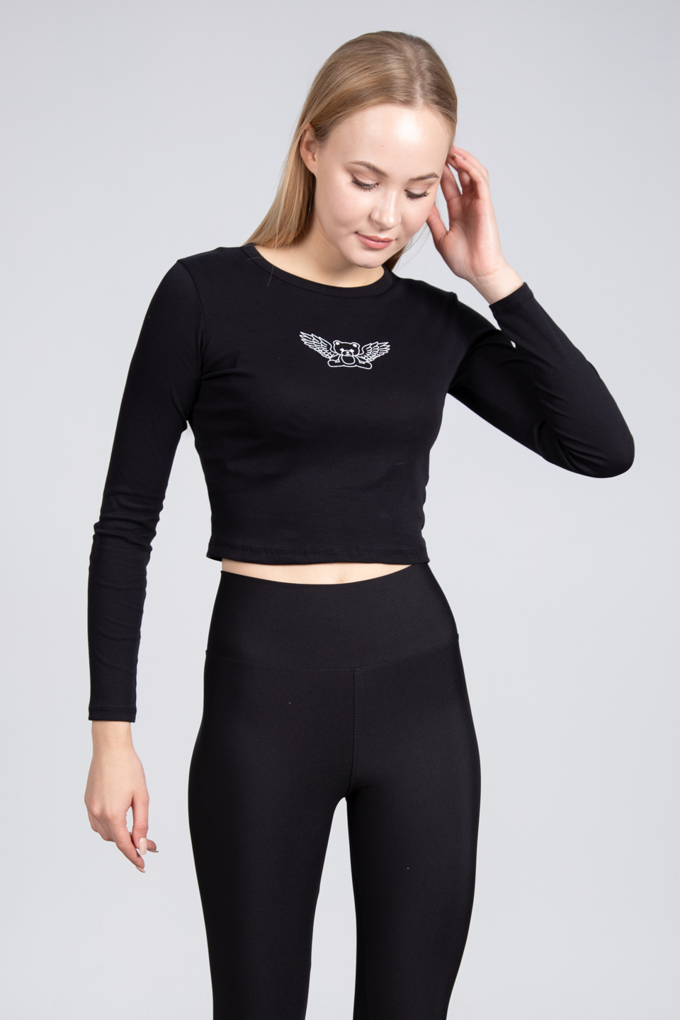 Likrasız ribana body-DVN0472 Siyah