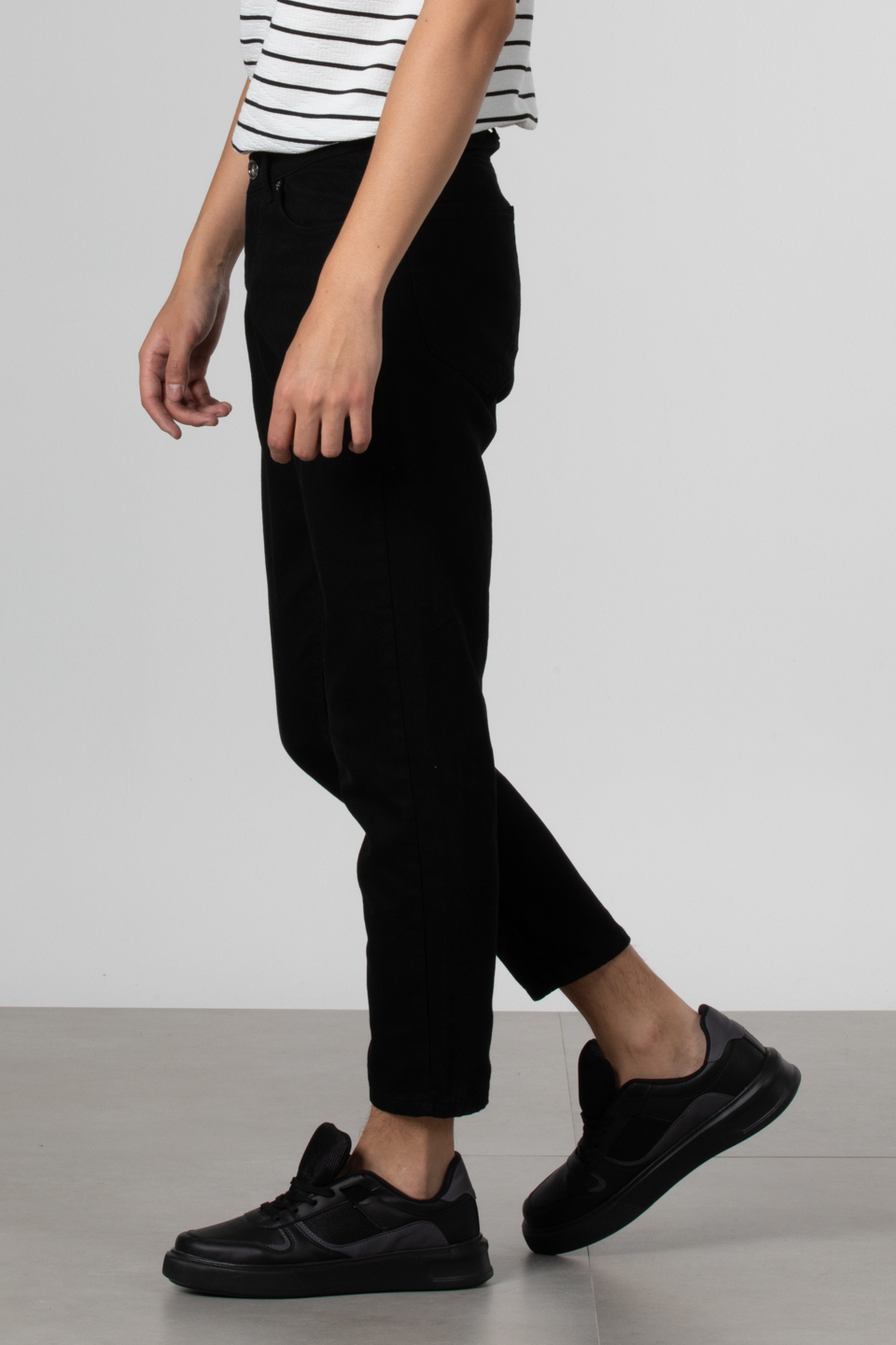 Loose fit jean pantolon-7000 Siyah