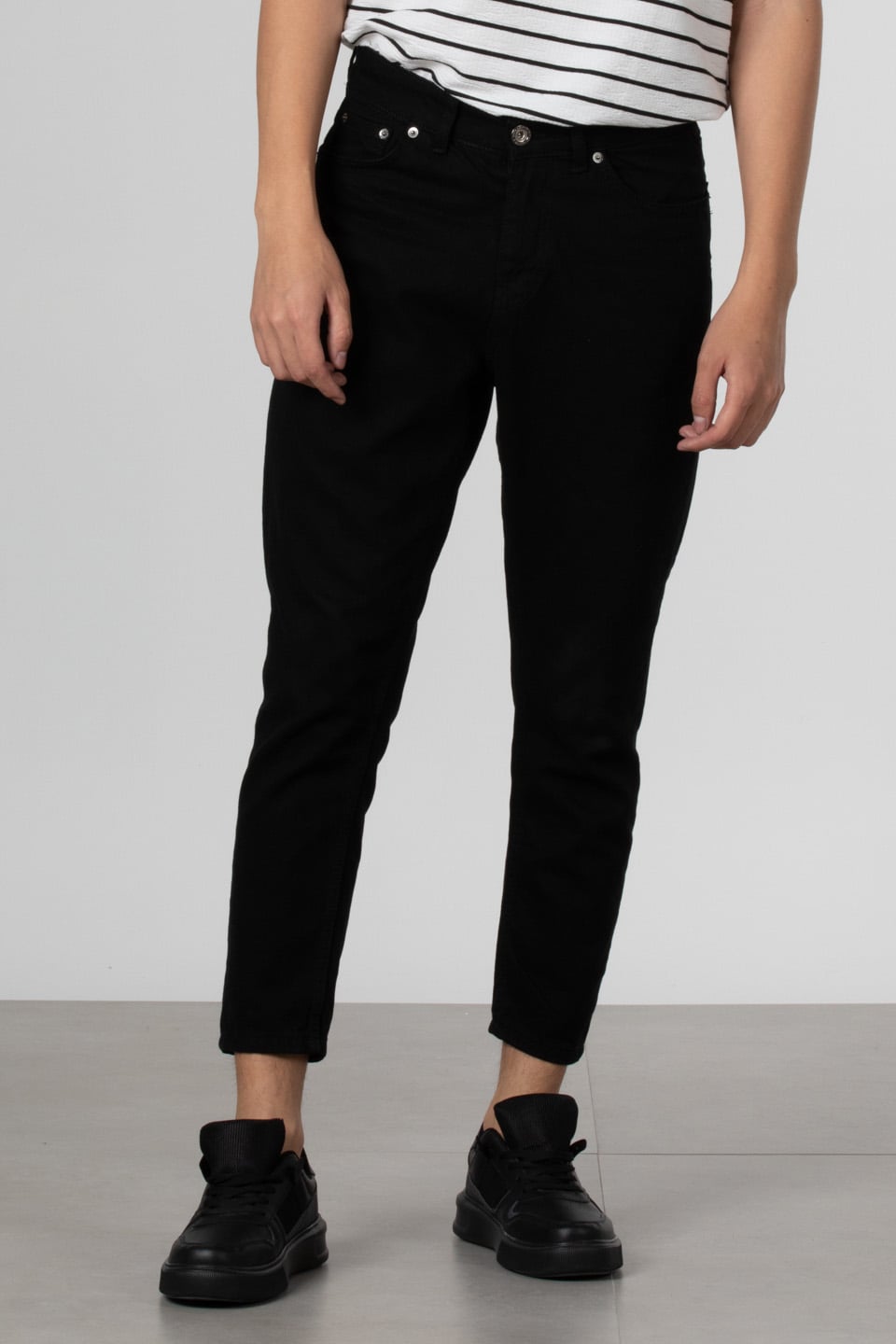 Loose fit jean pantolon-7000 Siyah
