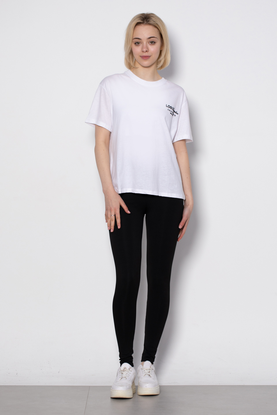 Los Angeles baskılı t-shirt-82402 Beyaz