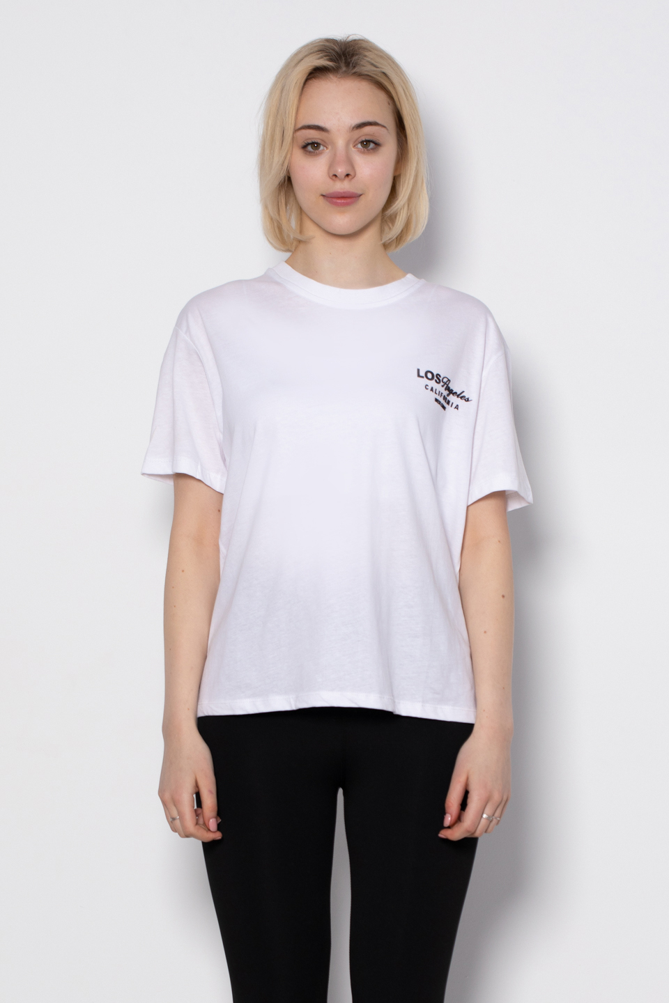 Los Angeles baskılı t-shirt-82402 Beyaz