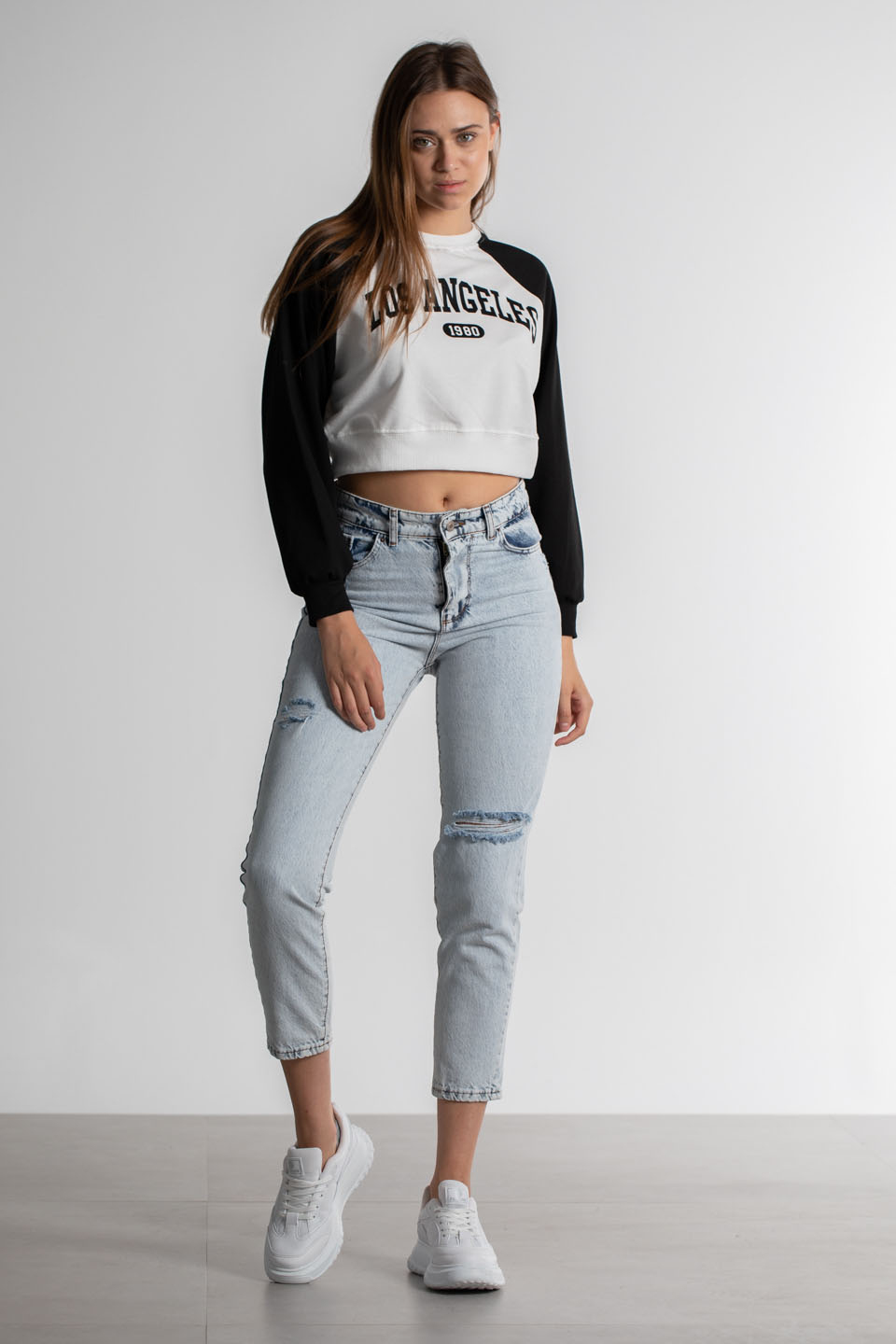 Los Angeles Baskılı T-Shirt - Siyah