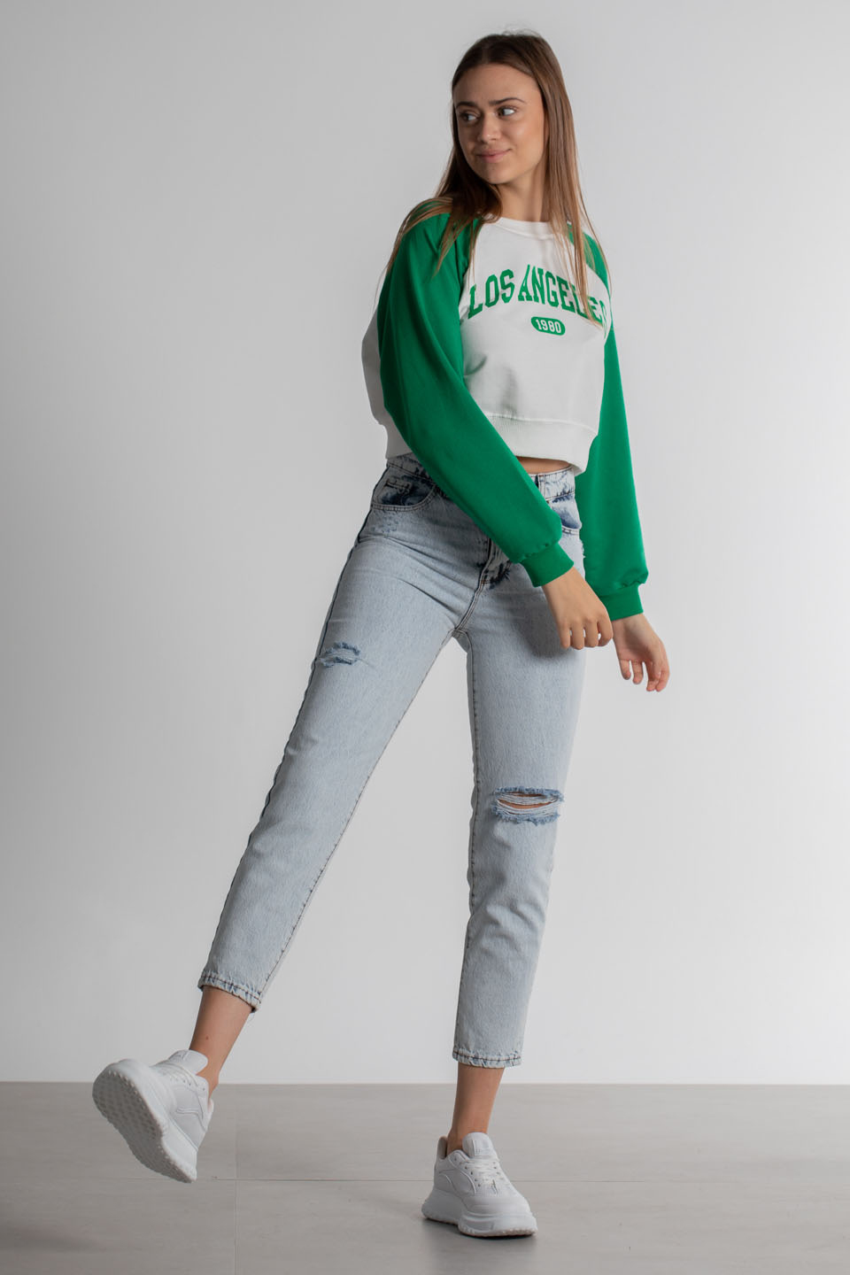 Los Angeles Baskılı T-Shirt - Yeşil