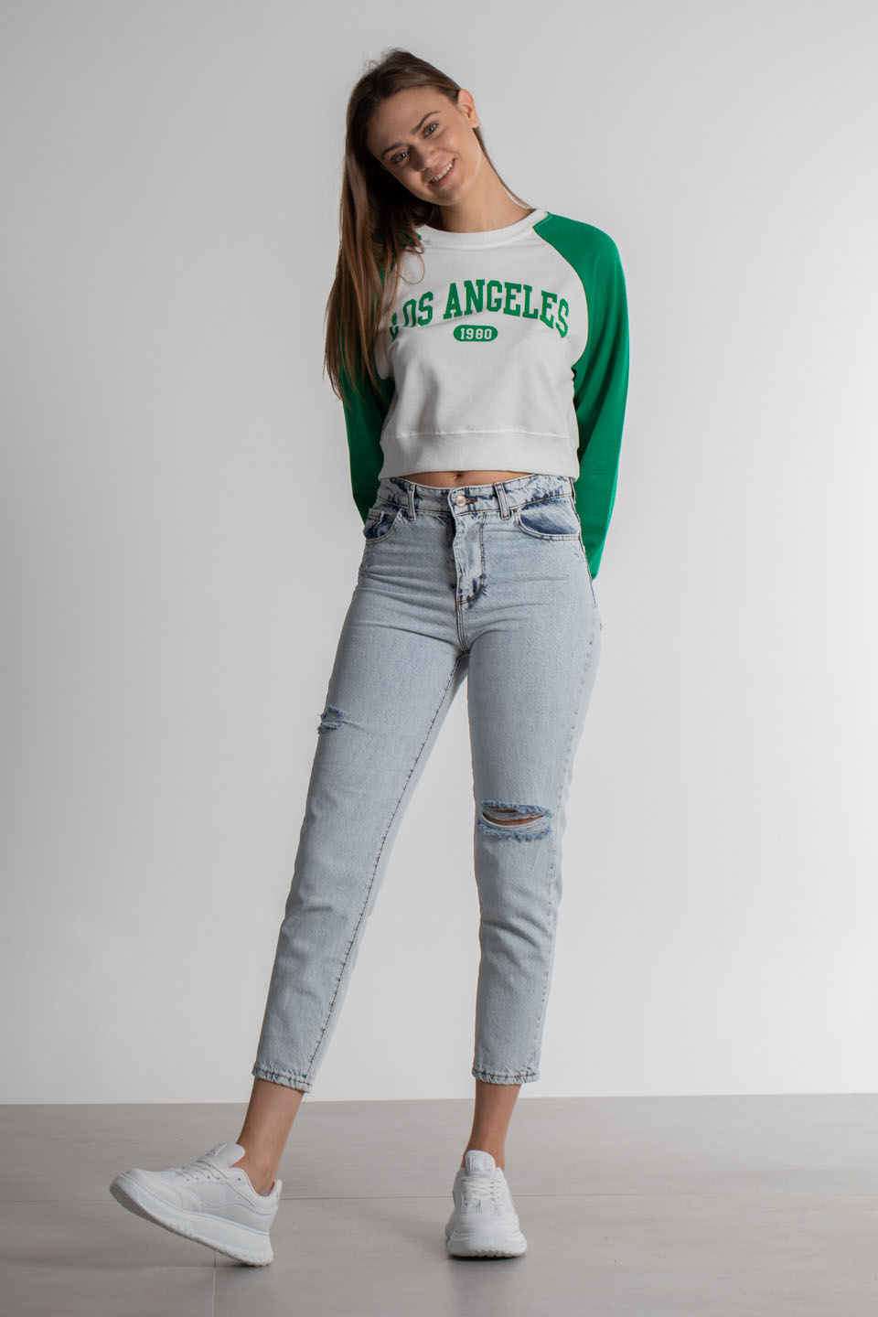 Los Angeles Baskılı T-Shirt - Yeşil