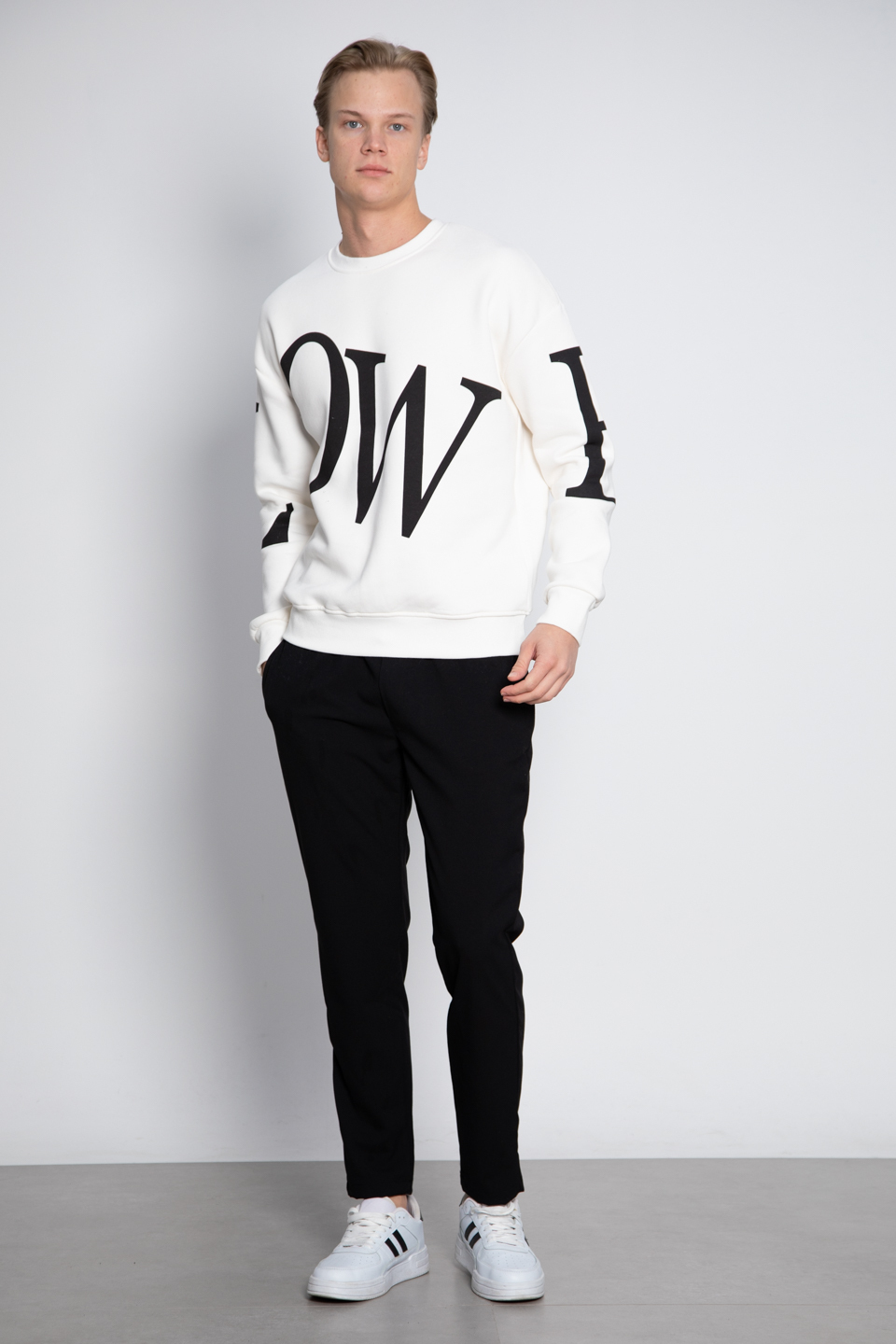 Lowe Baskılı Sweatshirt - Ekru