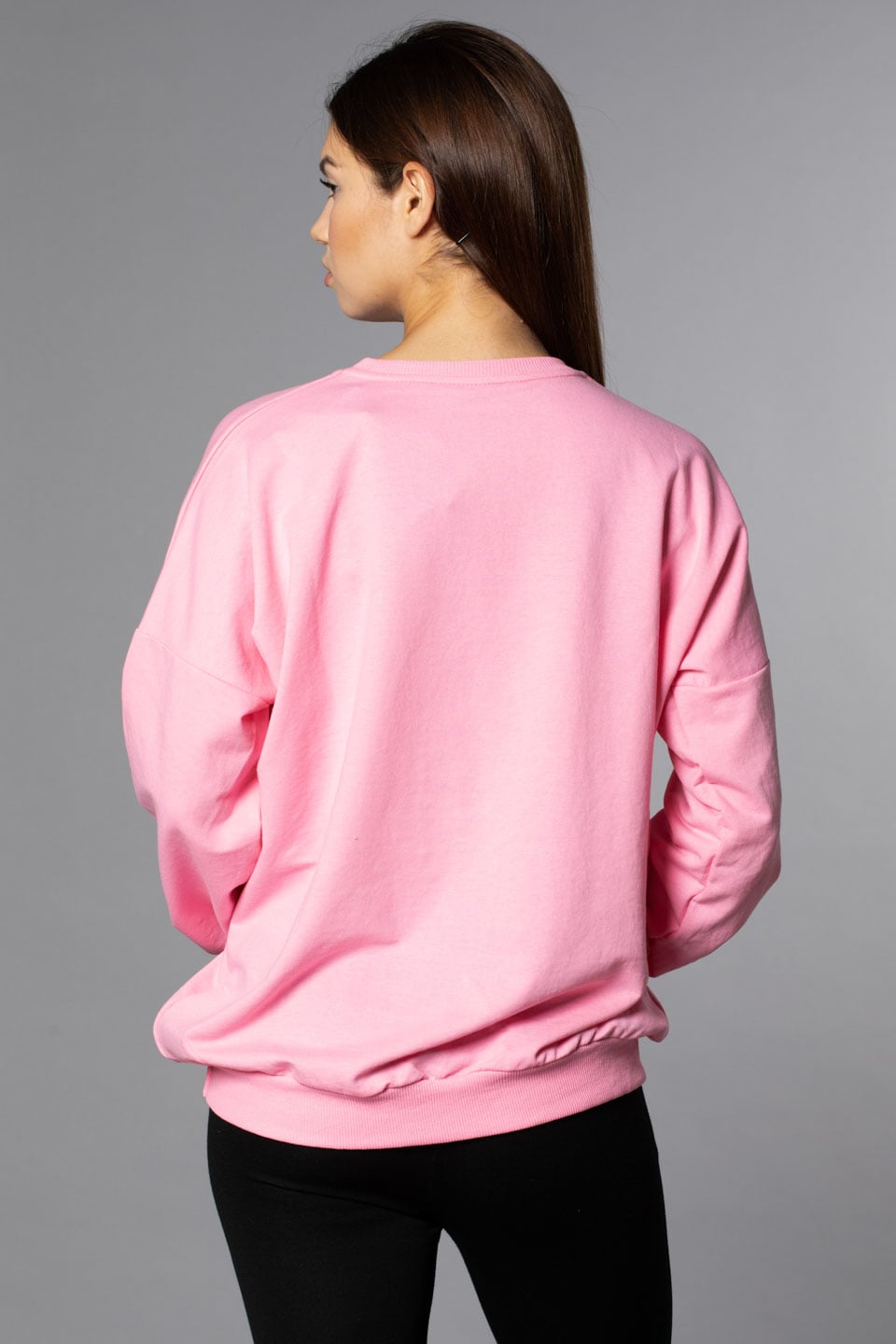 M Baskılı Sweatshirt-Ş.Pembe