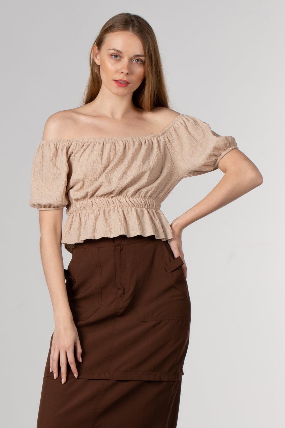 Madonna yaka bluz-1655 Taş