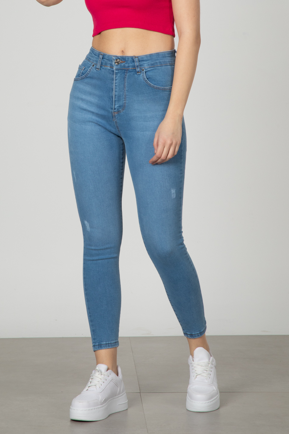MİA Tırnaklı dar paça pantolon-13260 Koyu Buz