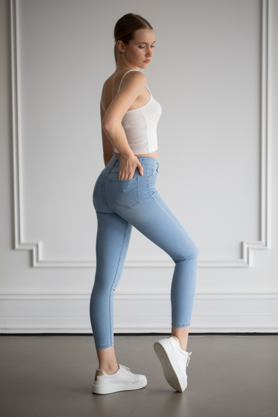 MİA-Yüksek bel pantolon-2201-02 Buz Mavi
