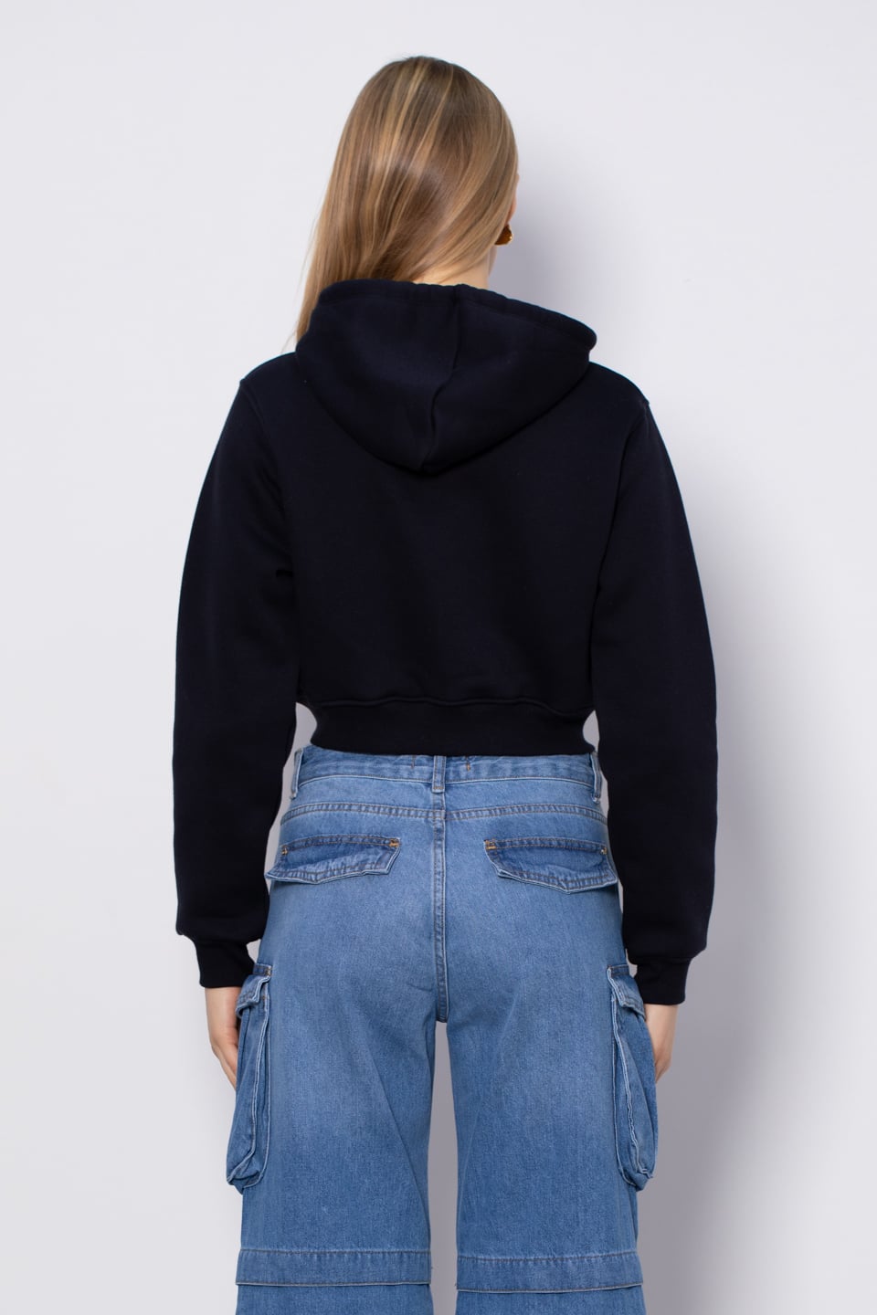 Monaco baskılı fermuarlı sweatshirt-3640 Lacivert