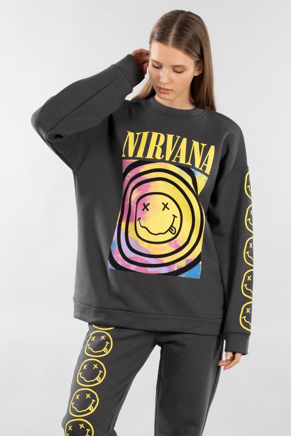 Nirvana Baskılı Eşofman Takımı - Antrasit