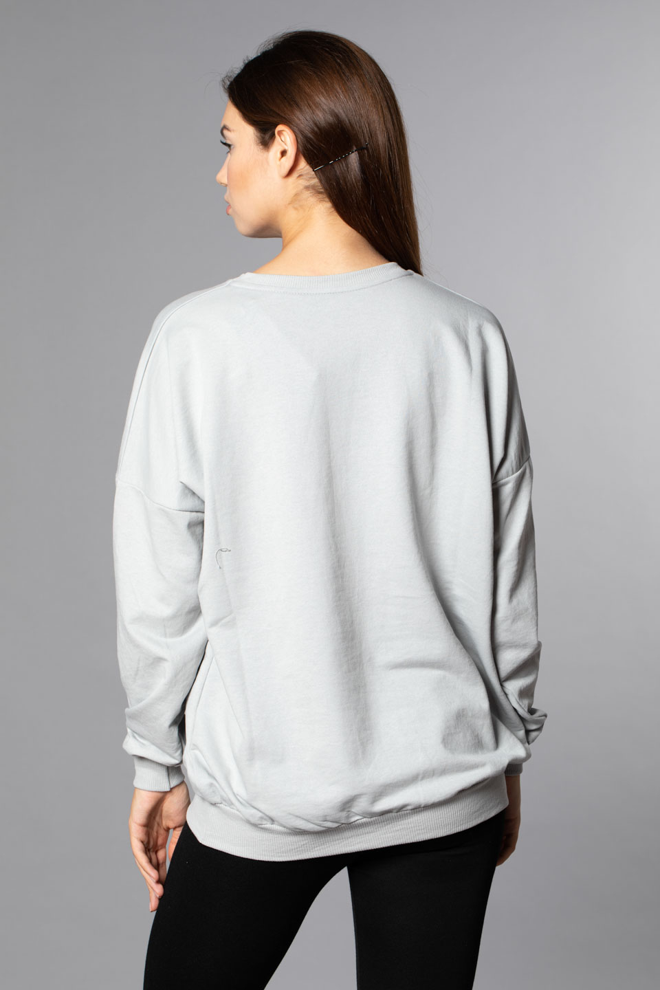 North Shore Baskılı Sweatshirt-B.Gri