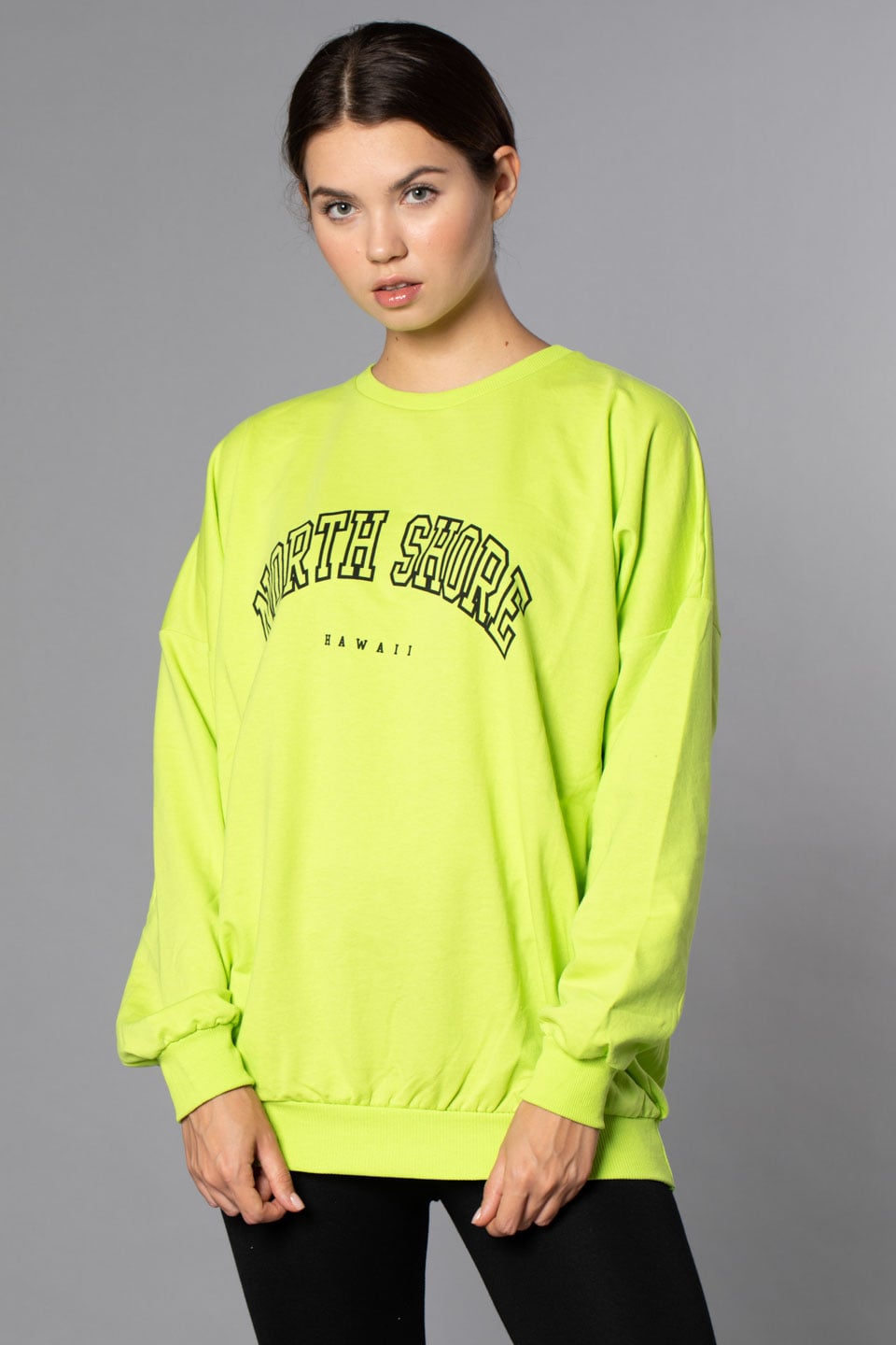 North Shore Baskılı Sweatshirt-N.Yeşil