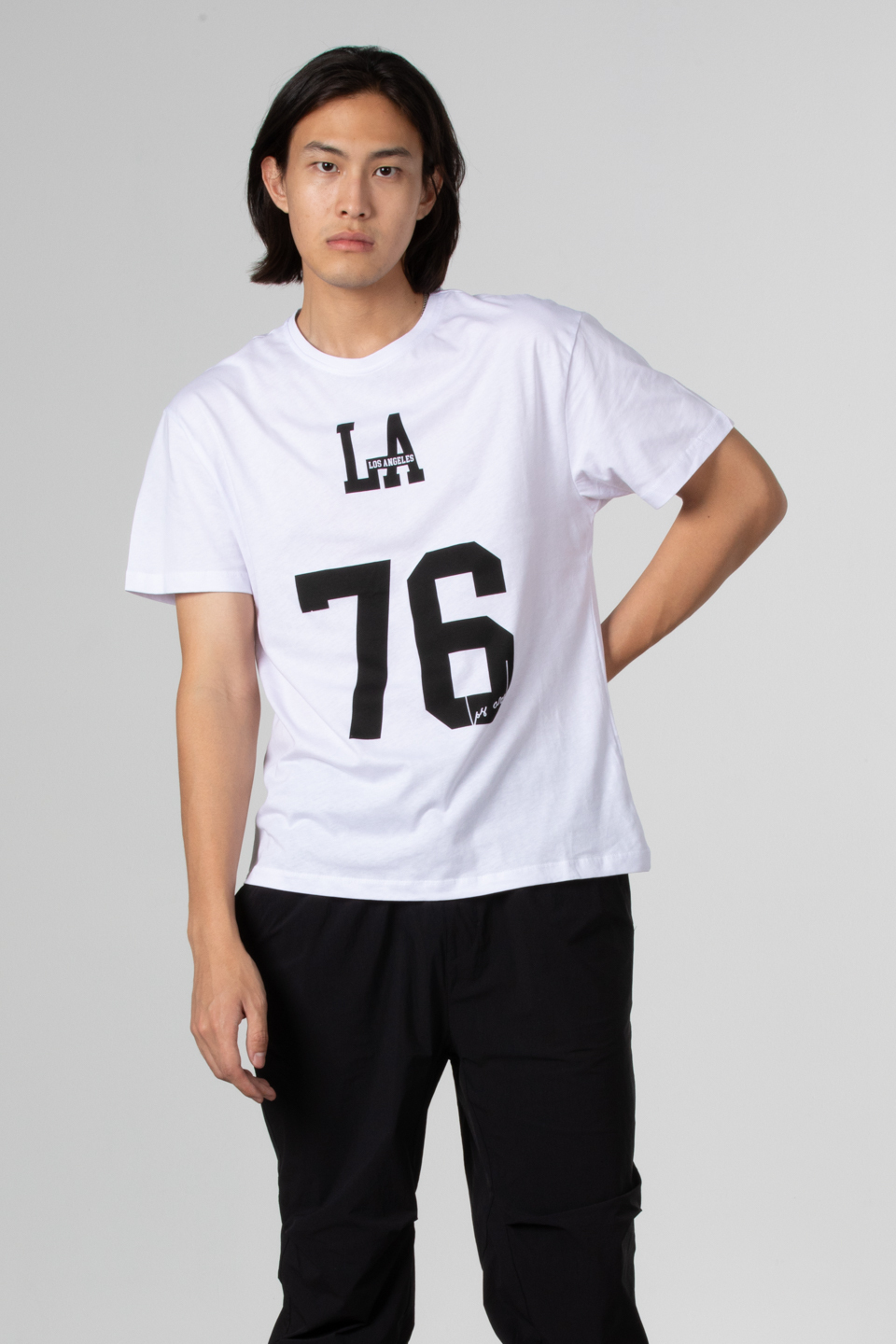 Ön 76 baskılı t-shirt-1005 Beyaz