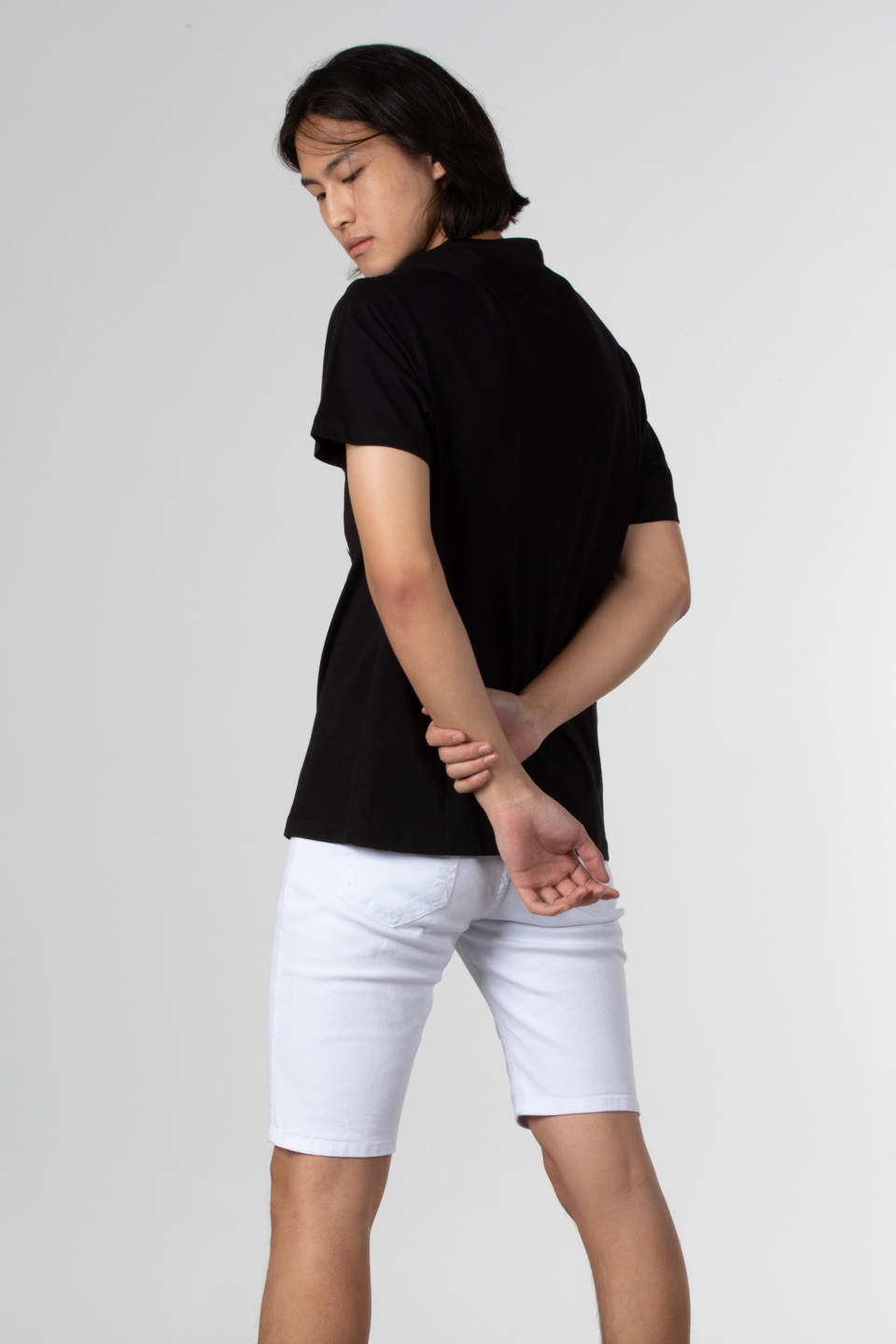 Ön 76 baskılı t-shirt-1005 Siyah