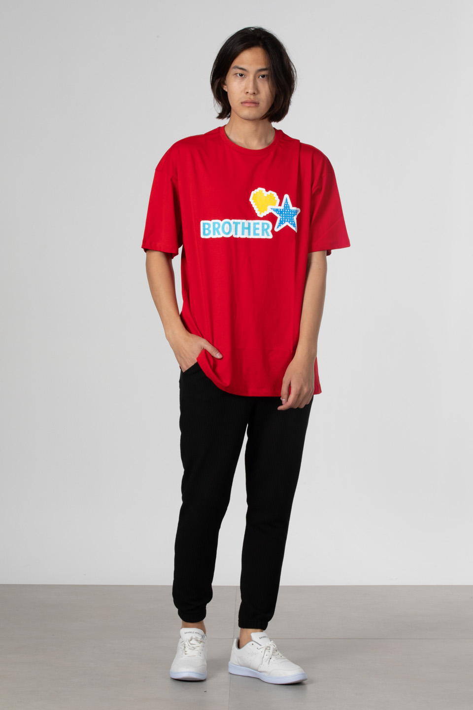 Ön arka baskılı t-shirt-1022 Kırmızı