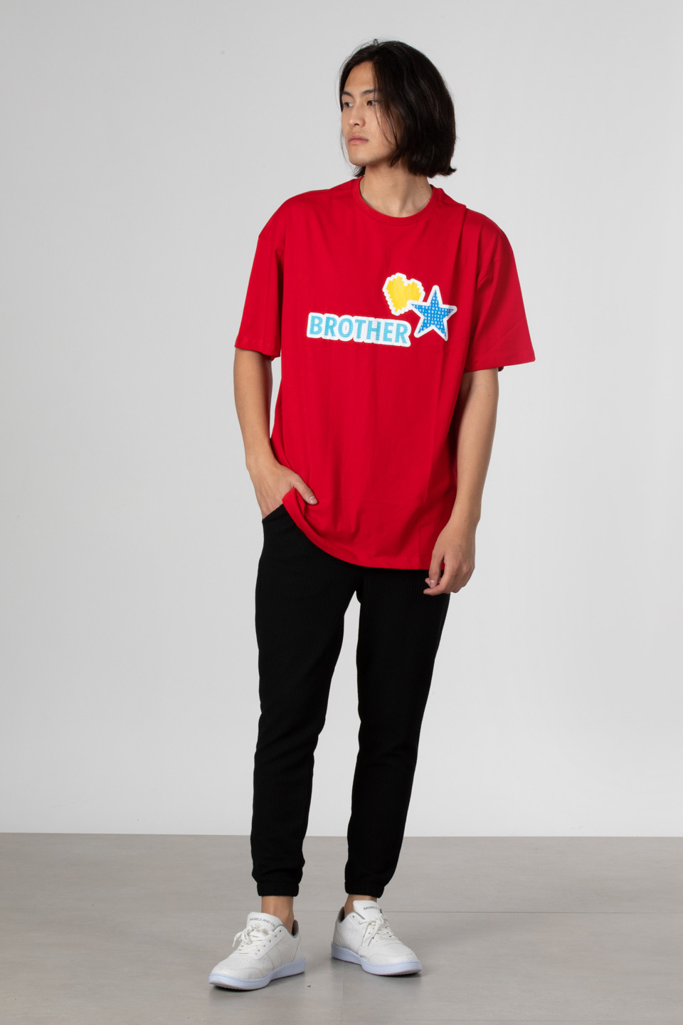 Ön arka baskılı t-shirt-1022 Kırmızı