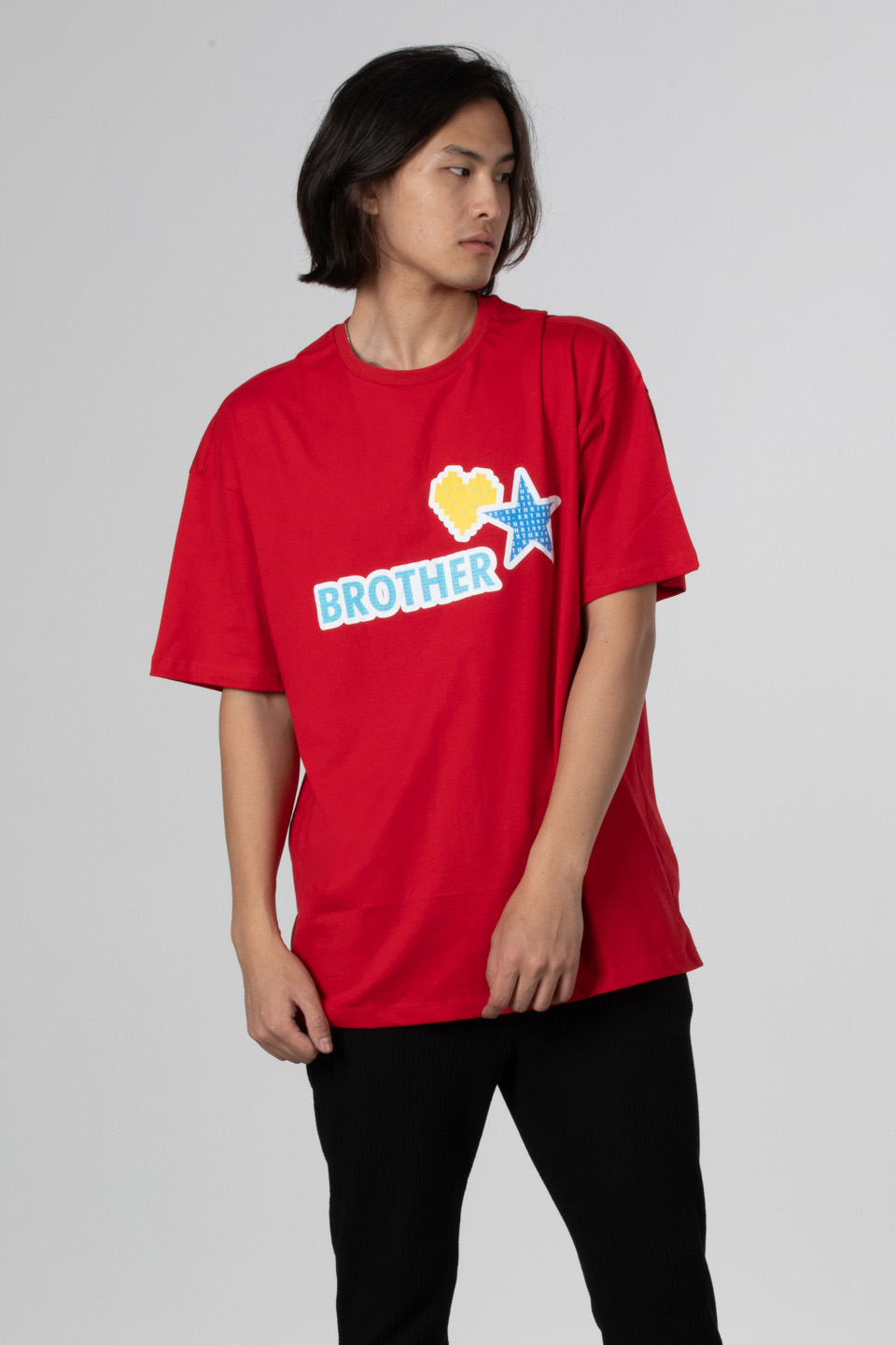 Ön arka baskılı t-shirt-1022 Kırmızı