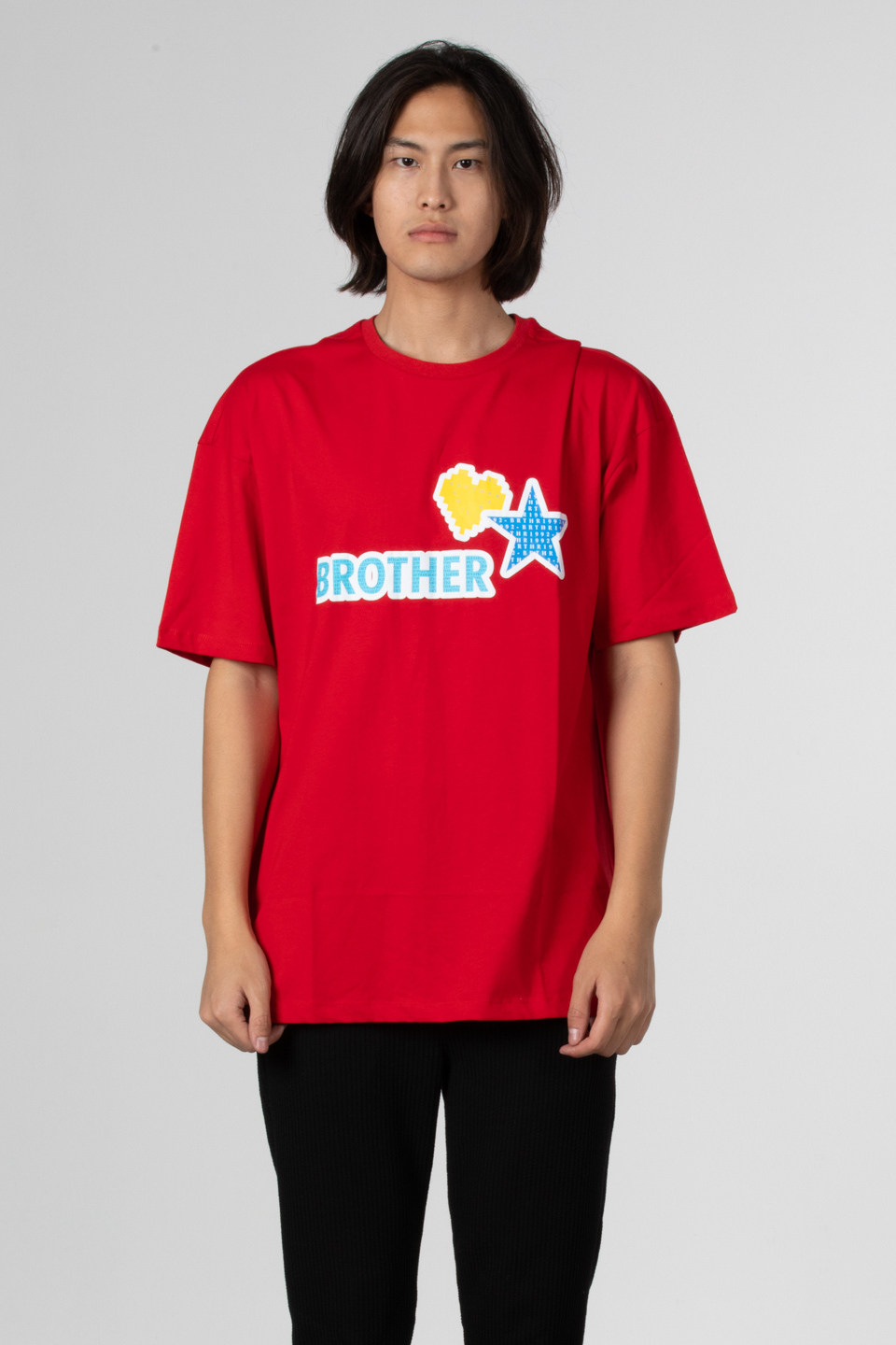 Ön arka baskılı t-shirt-1022 Kırmızı
