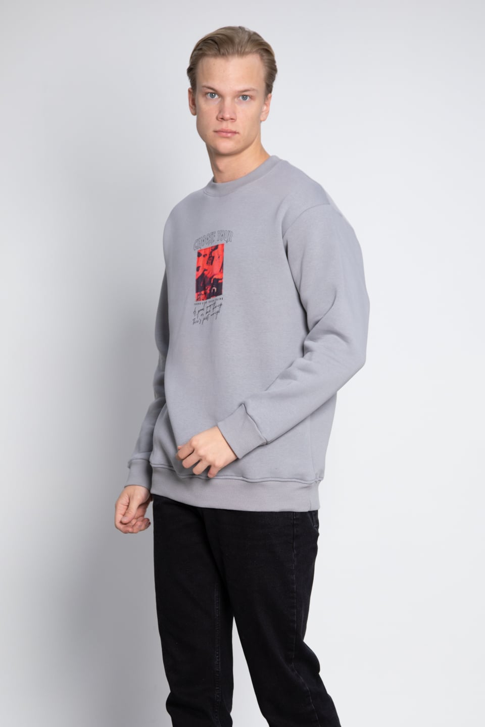 Ön arka peçli sweat-2006 Gri