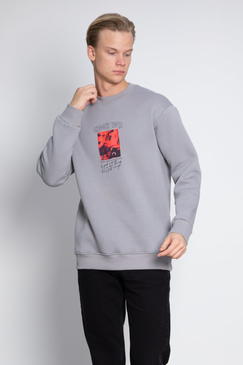 Ön arka peçli sweat-2006 Gri