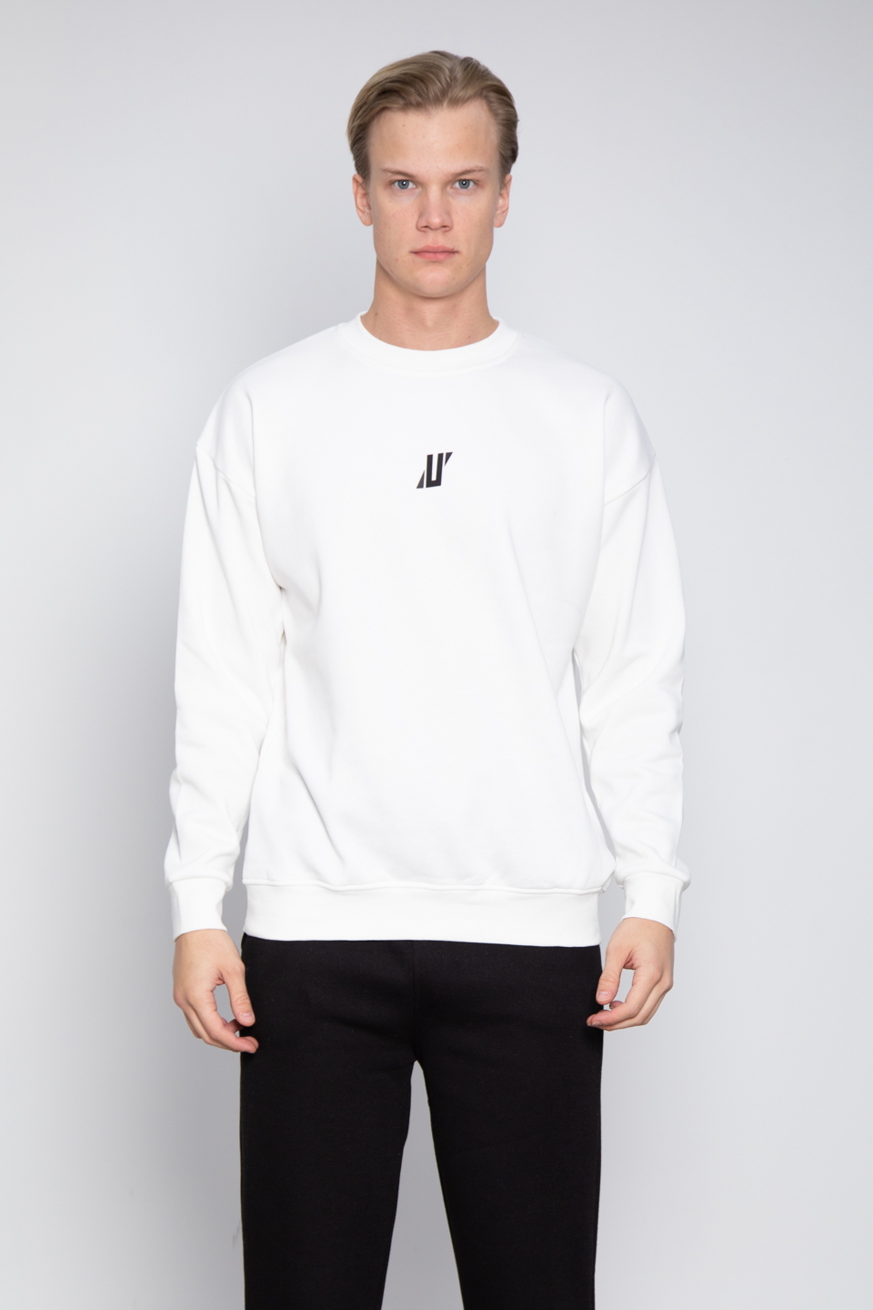 Ön Baskılı Sweatshirt - Ekru