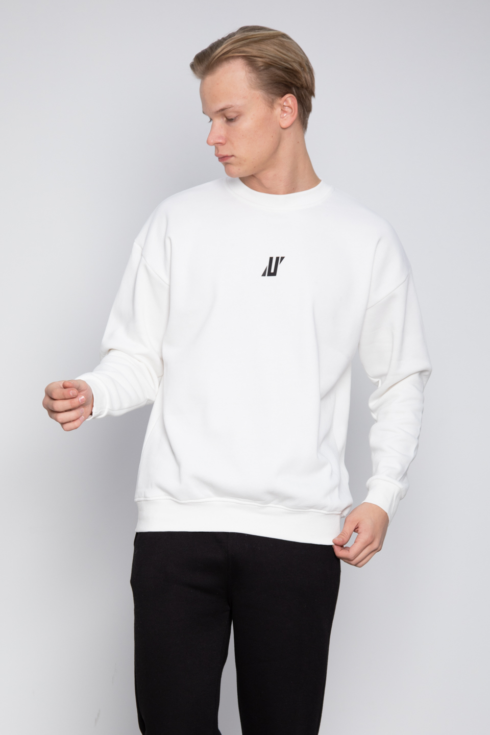Ön Baskılı Sweatshirt - Ekru