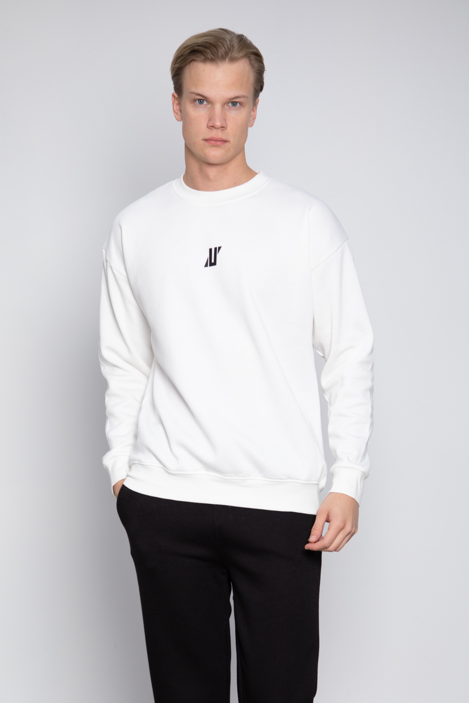 Ön Baskılı Sweatshirt - Ekru