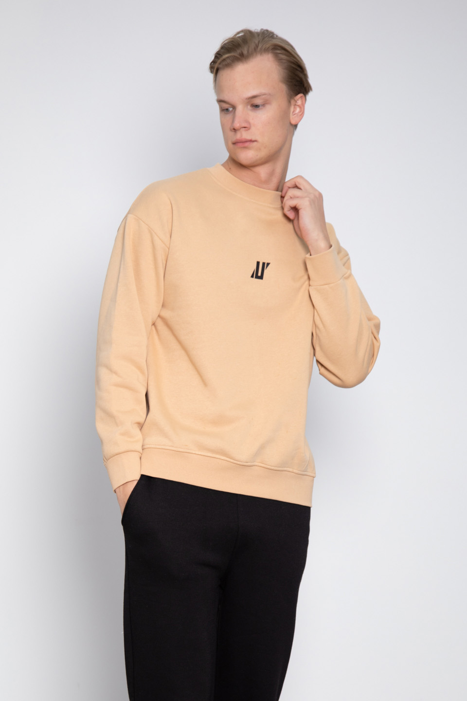 Ön Baskılı Sweatshirt - Kum