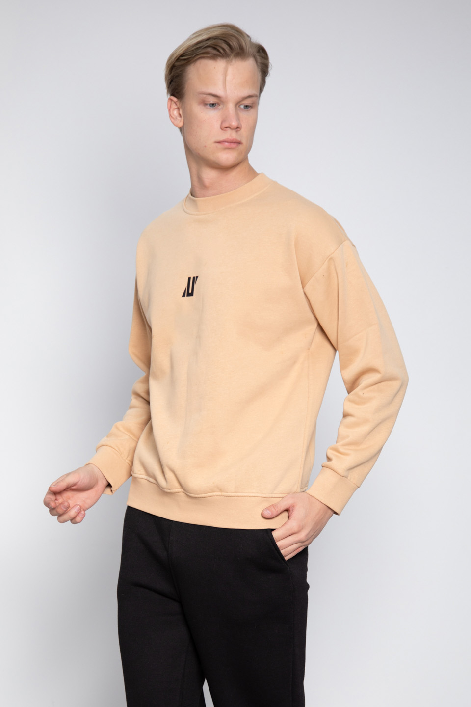 Ön Baskılı Sweatshirt - Kum